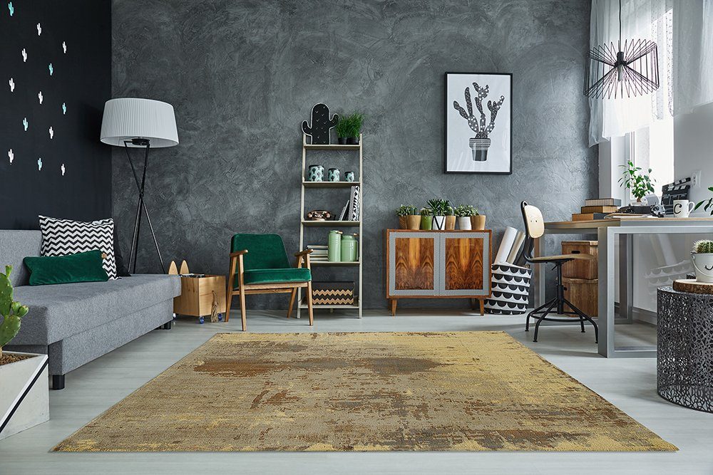 riess-ambiente Teppich MODERN ART 240x160cm sand braun, rechteckig, Höhe: 10 mm, Used Look · Vintage Muster · Wohnzimmer