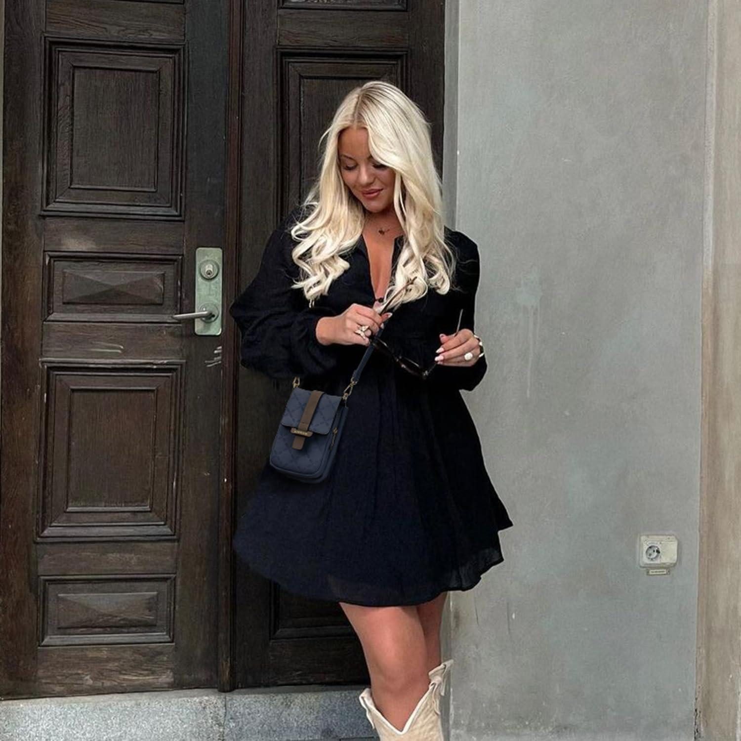 LuxusKollektion Brustbeutel Handytasche Umhängetasche RFID-Blockierung Damen Leder große Kapazität