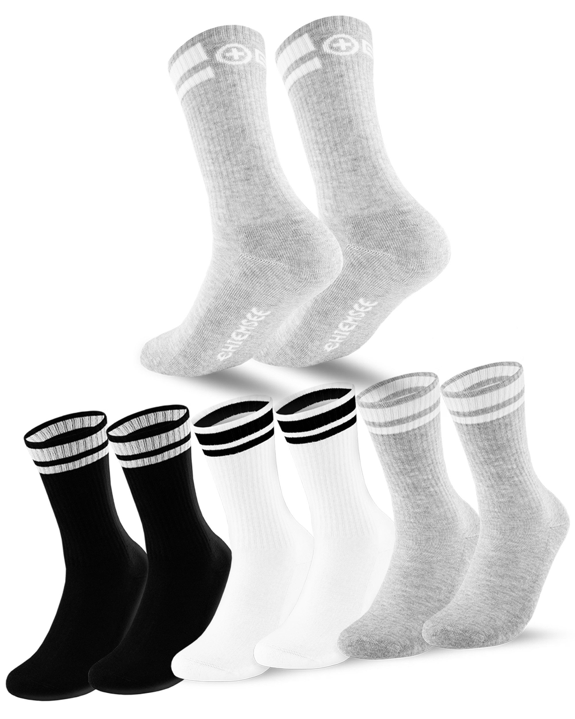 Tennissocken Sportsocken Damen und Herren 6 Paar Crew Socken