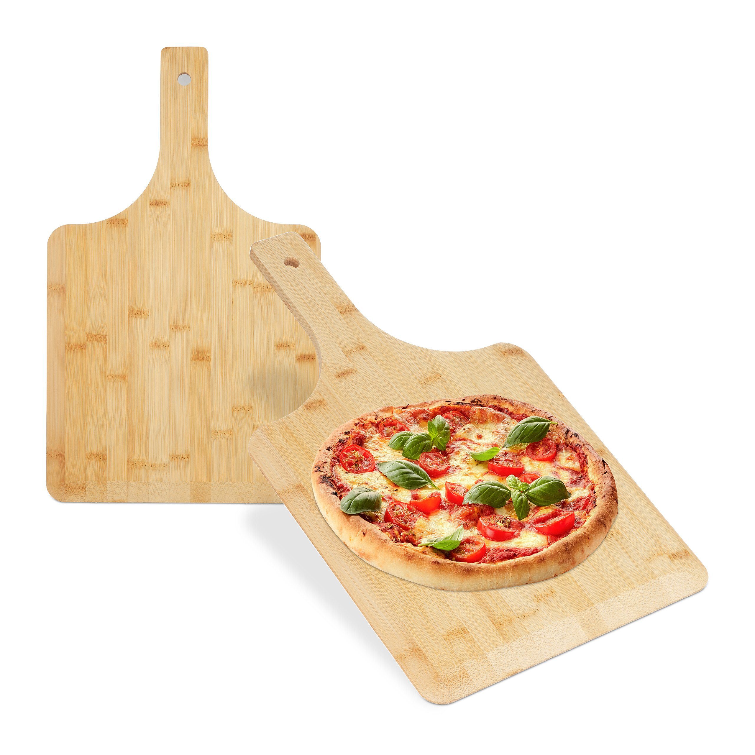 Pizzaschieber Bambus relaxdays Pizzaschieber Set 2er