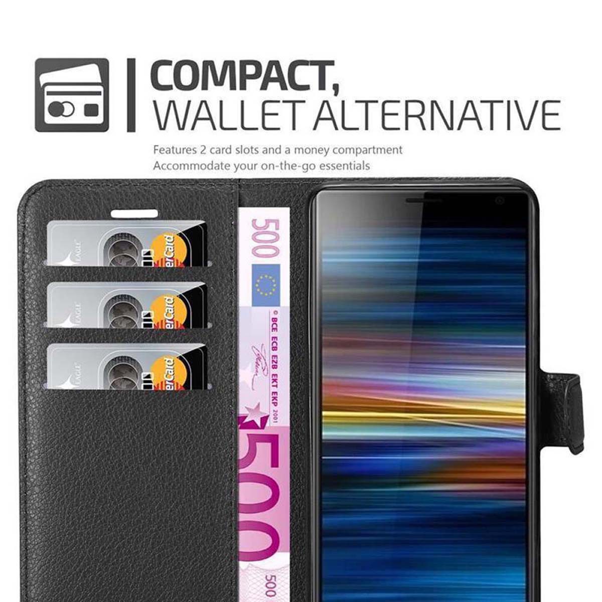 Cadorabo Handyhülle für Sony Xperia L3 Hülle Sony Xperia L3, Hülle Schutzhülle mit Standfunktion, Kartenfach und Magnetverschluss