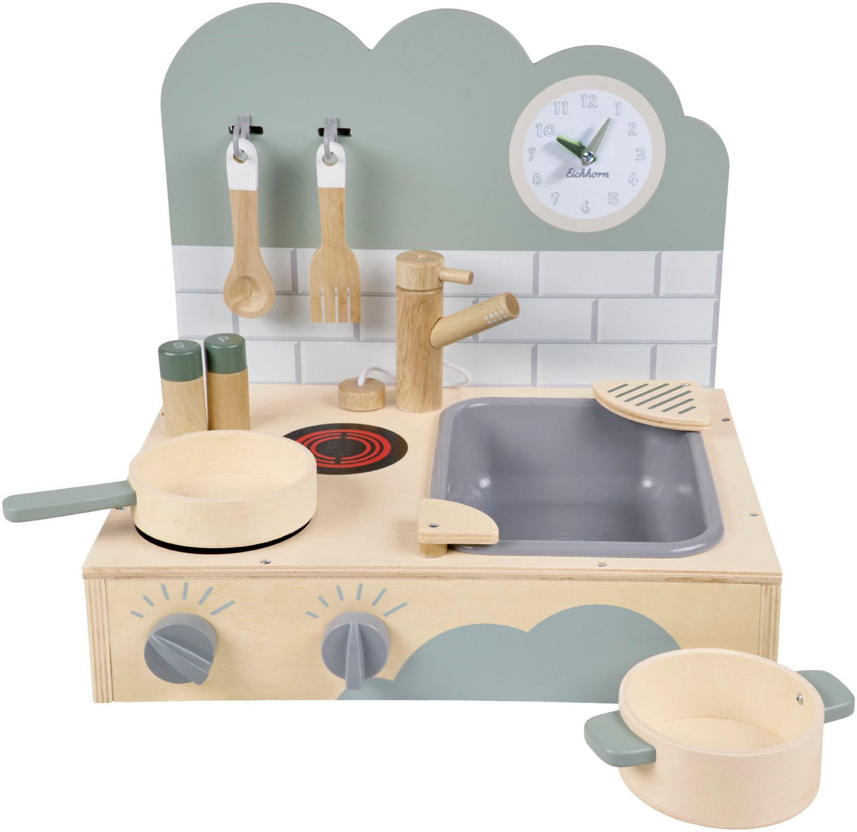 Eichhorn Spielküche kleine Tischküche Holz, Kunststoff, günstig online kaufen