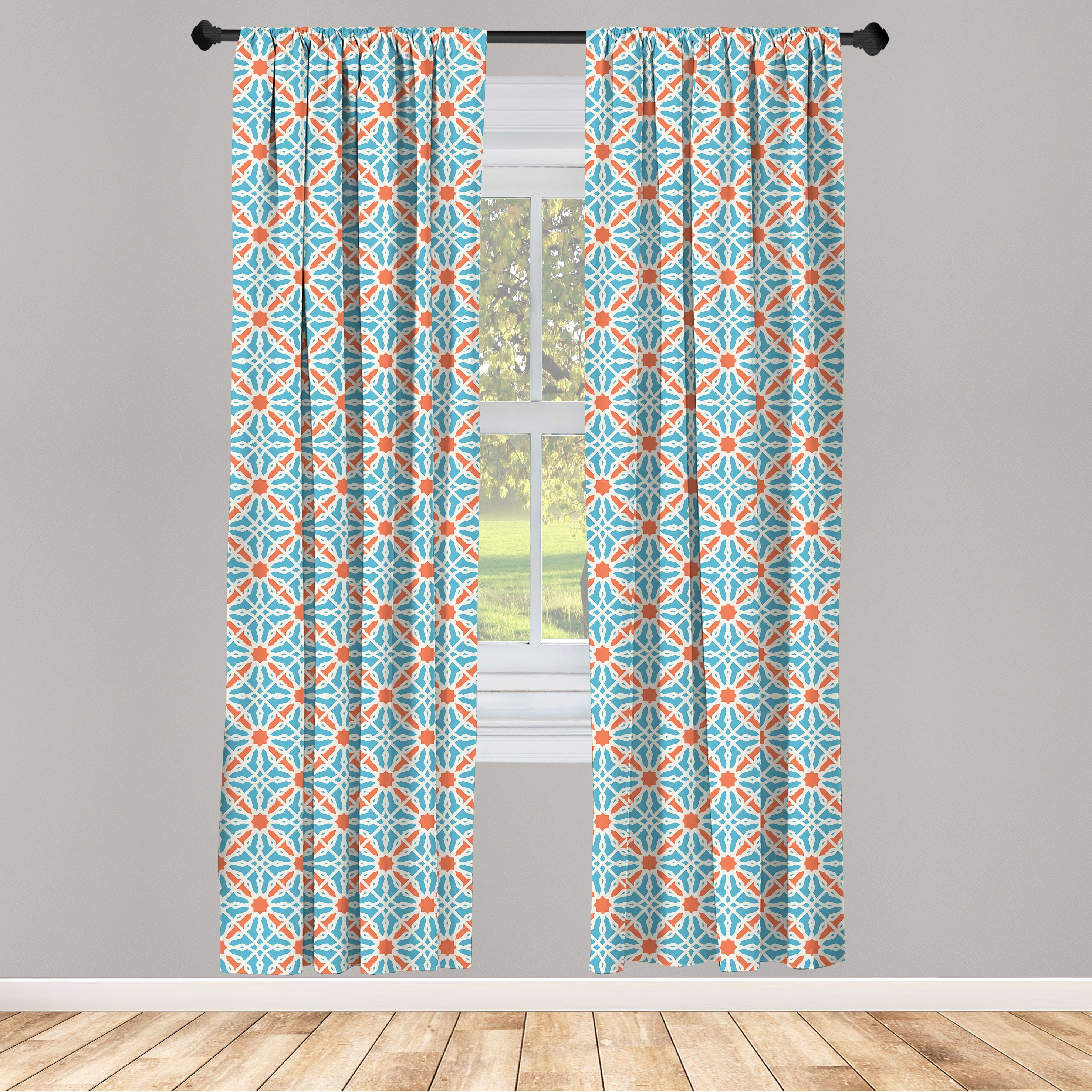 Gardine Vorhang für Wohnzimmer Schlafzimmer Dekor, Abakuhaus, Microfaser, orientalisch Lattice marokkanischen Stil