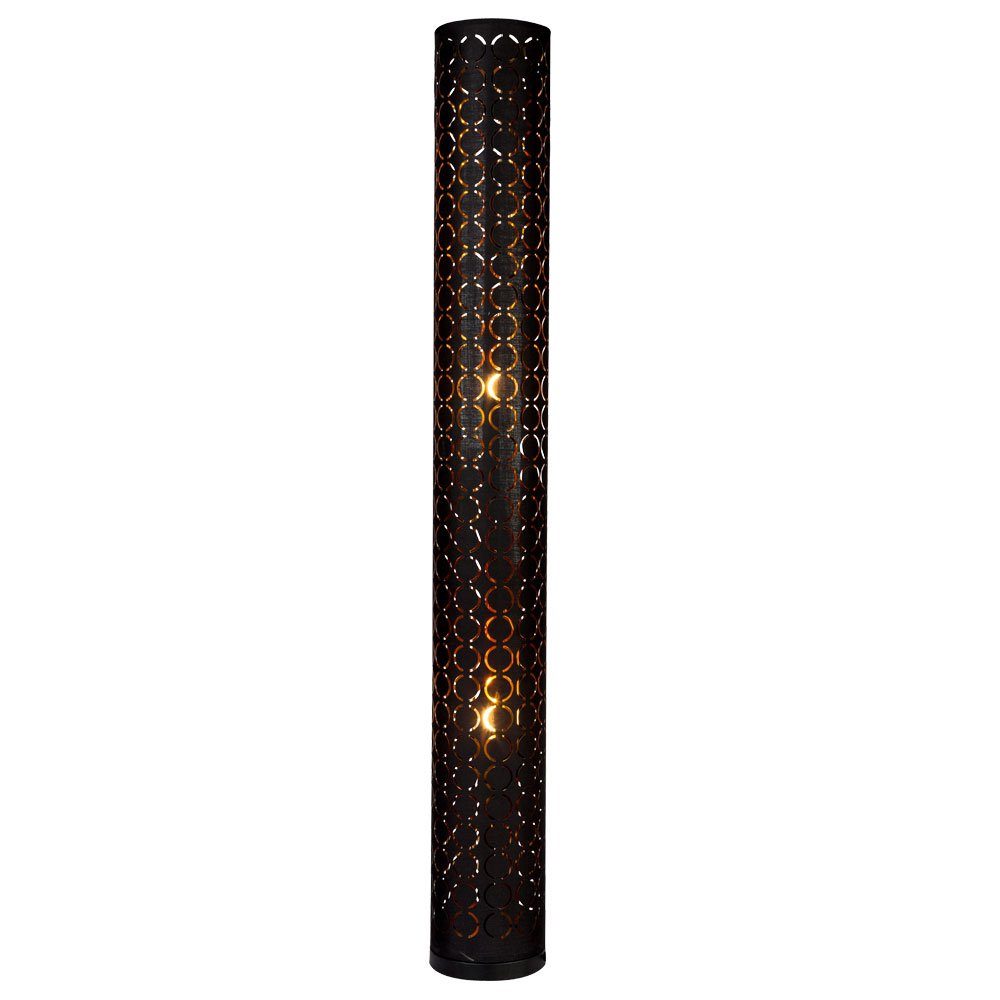 etc-shop LED Stehlampe, inklusive, Steh Leuchtmittel Lampe dimmbar Stanzung Wohn Warmweiß, gold Zimmer schwarz Farbwechsel