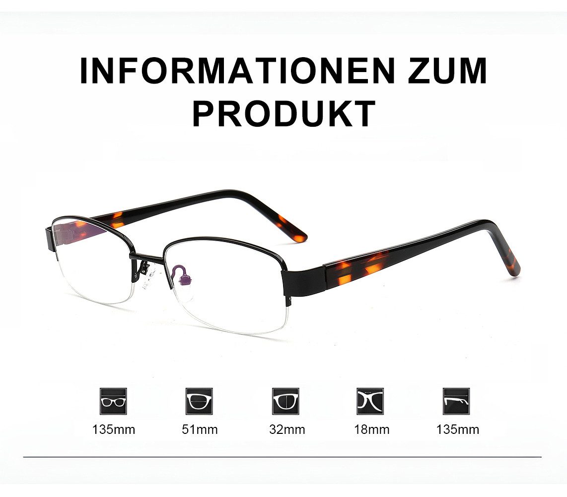 PACIEA Brille Damen Ohne Sehstärke Hochwertige Legierung Anti Blaulicht