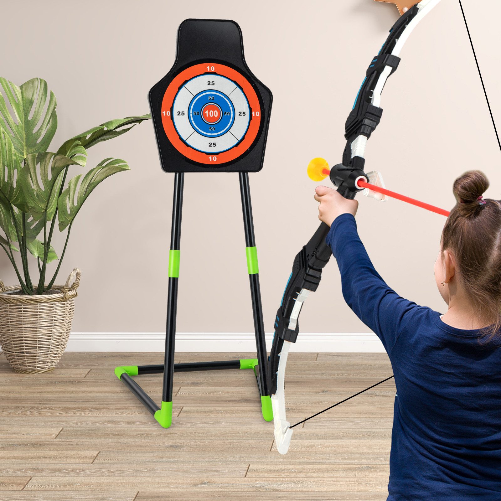 KOMFOTTEU Kinderbogenset, 2er-Pack Bogen- und Pfeilset für Kinder