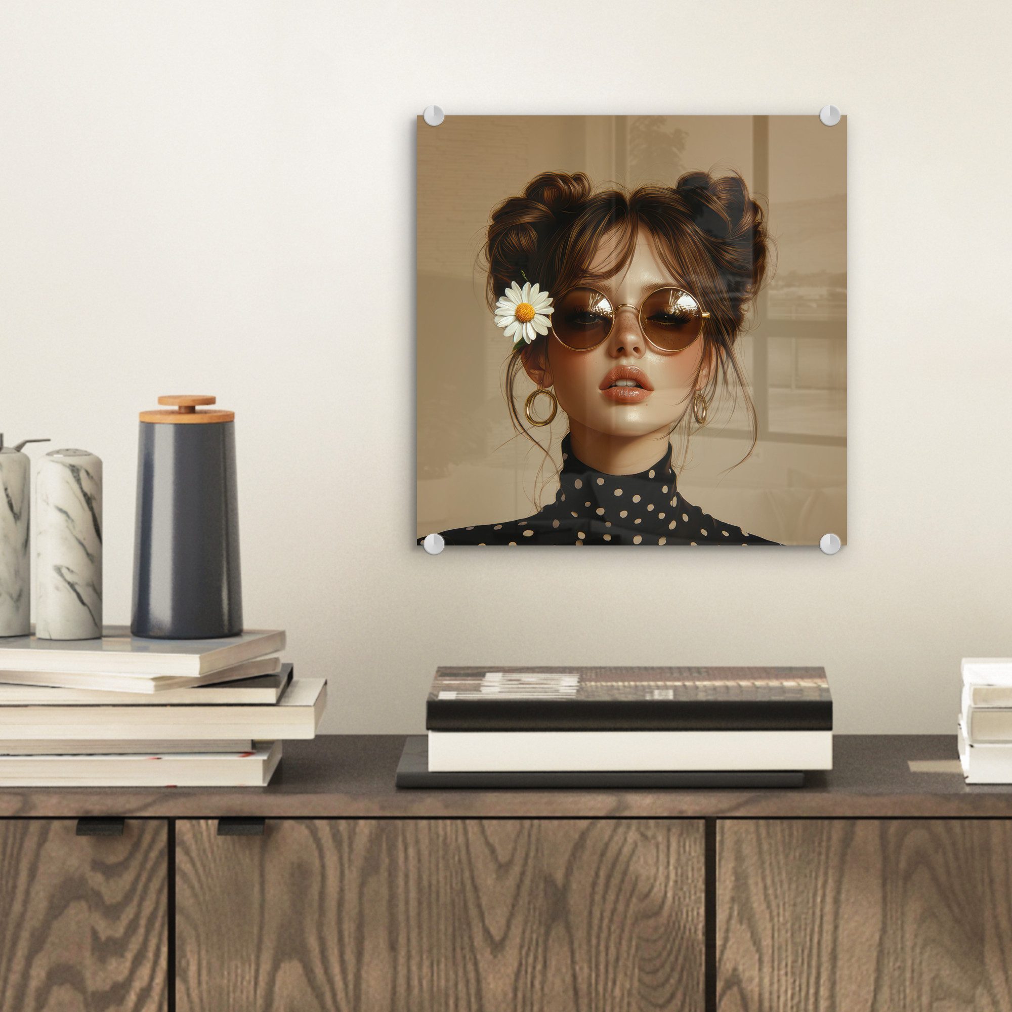 MuchoWow Acrylglasbild Frau - Beige - günstig online kaufen