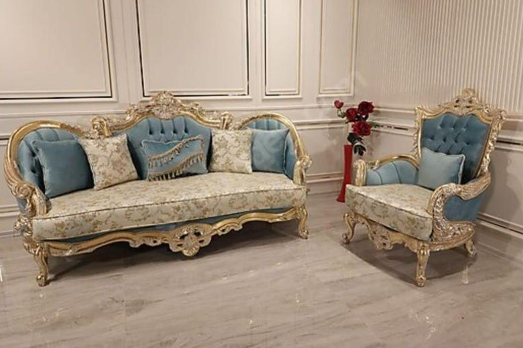 JVmoebel Sofa, Klassische Sofagarnitur Chesterfield Barock Stil Couch stilvoll Neu
