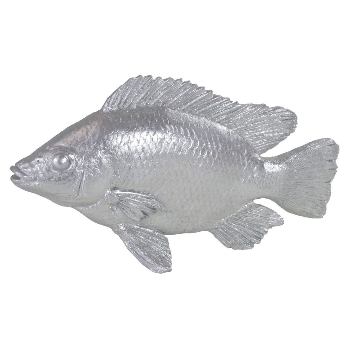 Casablanca Dekofigur Fisch klein Dekofigur ca. 15 x 26 cm silber Fischfigur aus Polyresin, zum Stellen