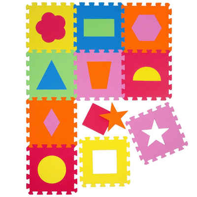LittleTom Puzzlematte Baby Puzzlematte mit Geometrischen Formen Bunt, LxBxH: 30 cm x 30 cm x 1 cm