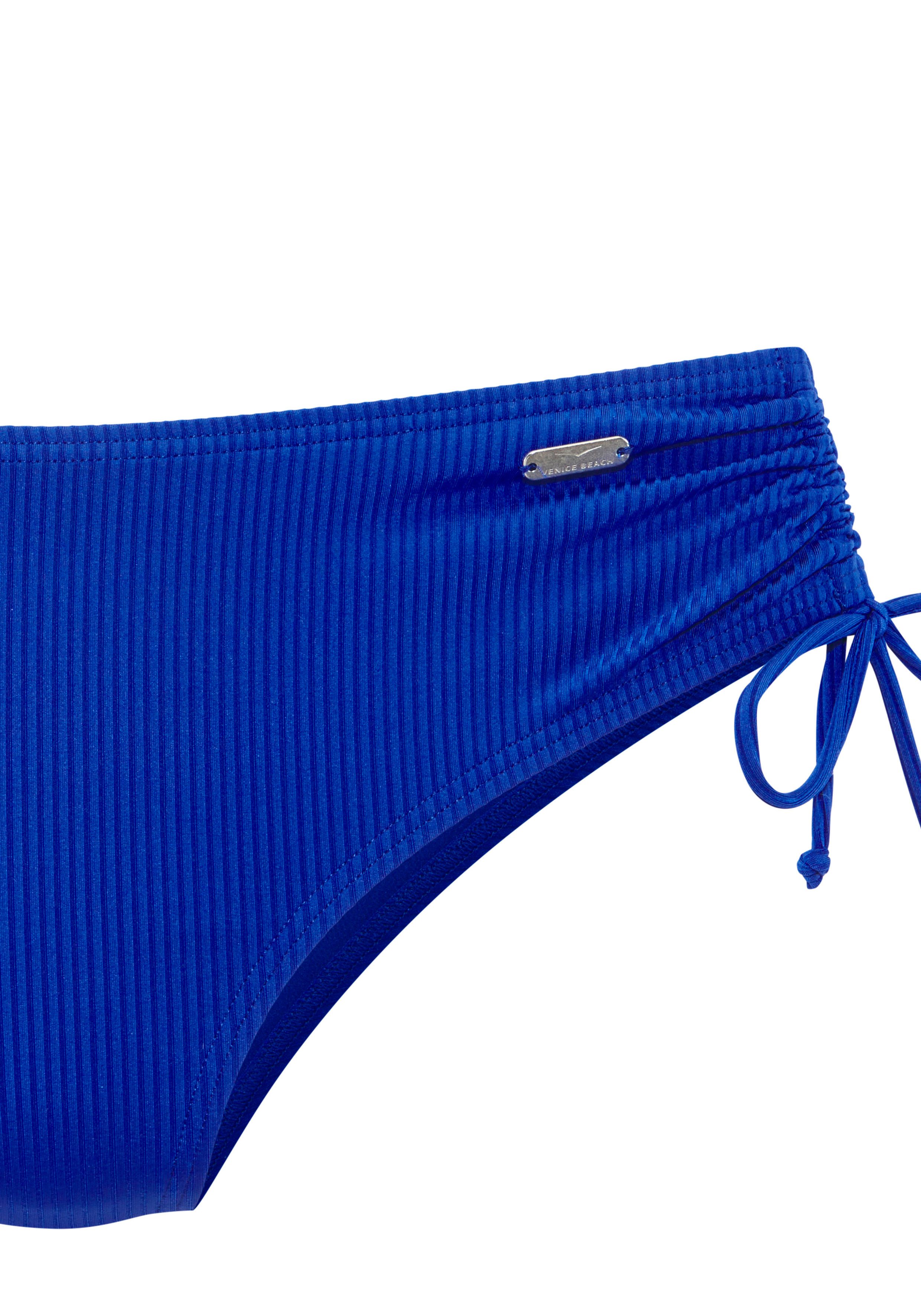 Venice Beach Bikini-Hose Lucky aus gerippter Strukturware