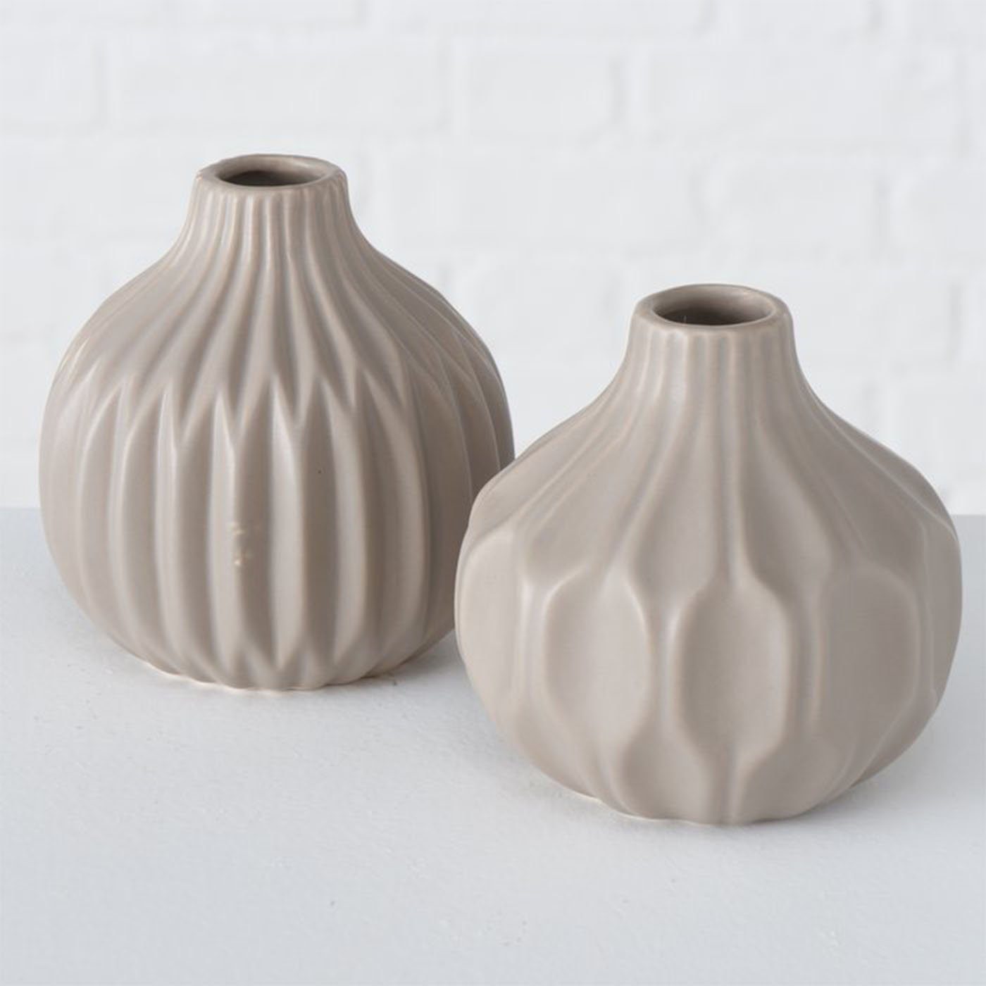 Tischvase Vase im 2er Set im Shabby Chic Look aus Keramik Blumenvase