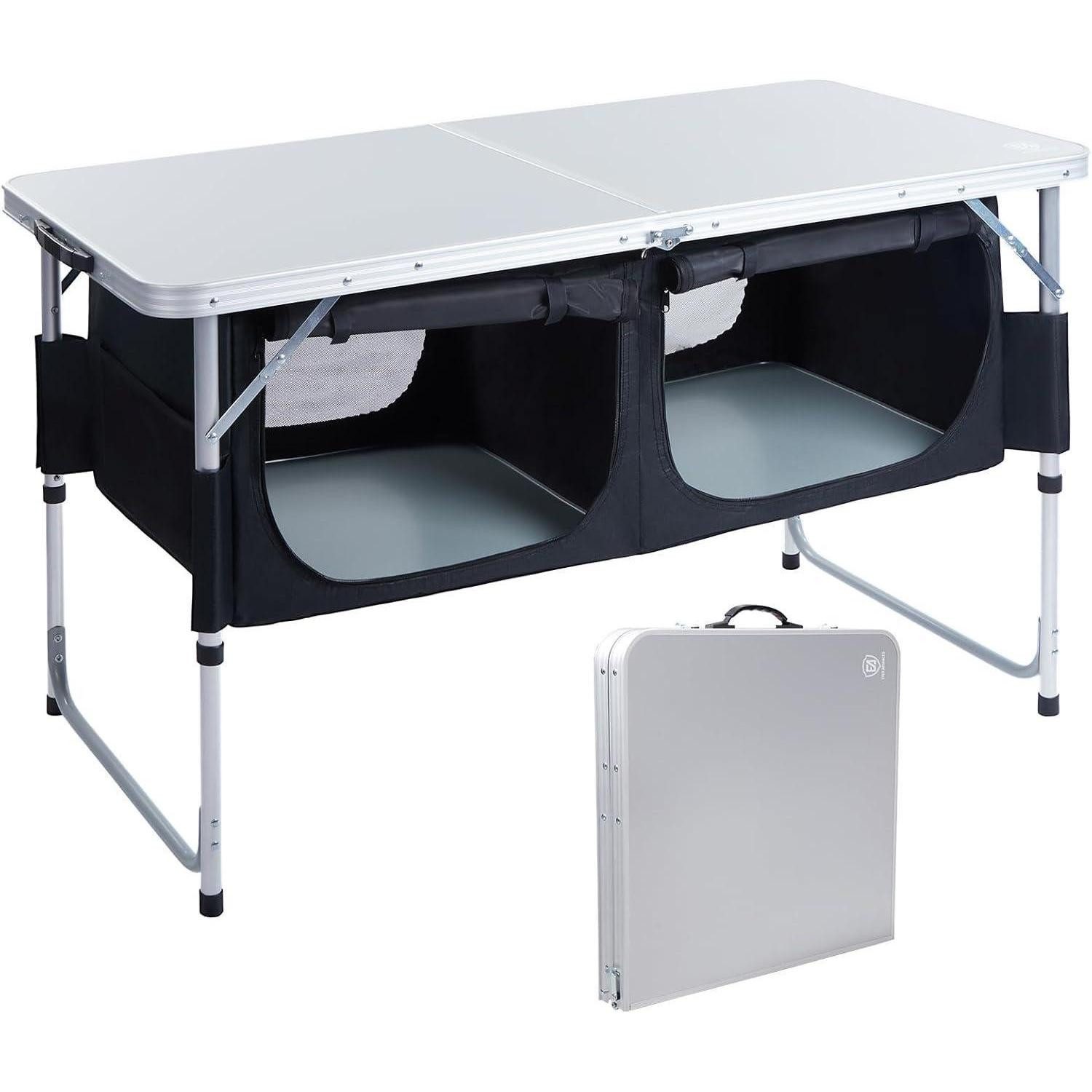 LuxusKollektion Campingtisch Campingtisch klappbar Alu 120x60 cm höhenverstellbar