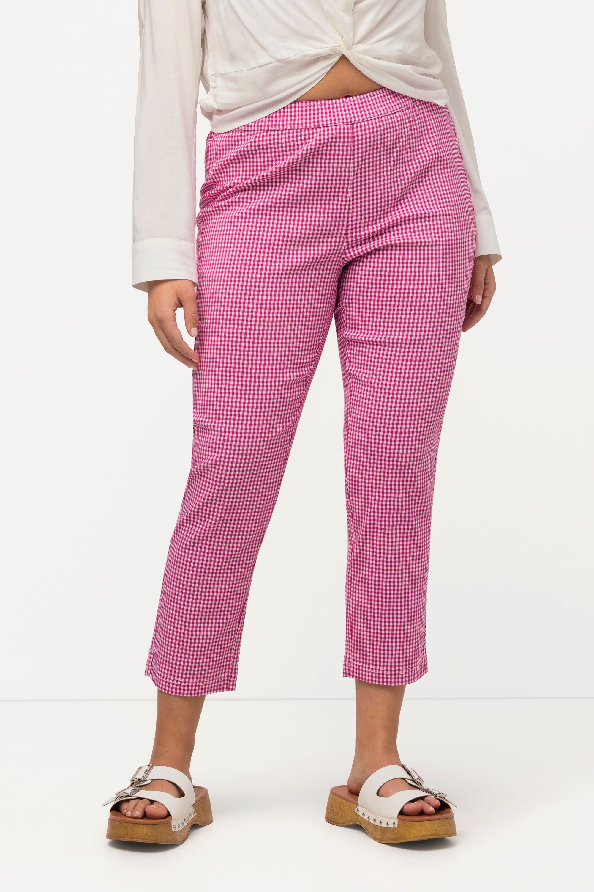 Ulla Popken Stoffhose 7/8-Bengalinhose Sienna Vichykaro günstig online kaufen
