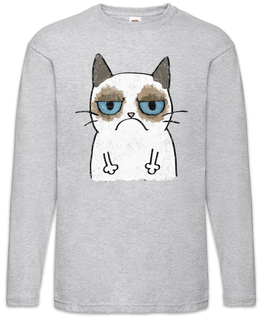 Langarmshirt Grumpy Cat II Langarm T-Shirt Cats Katze Gatto Gamer Games Gaming Nerd
