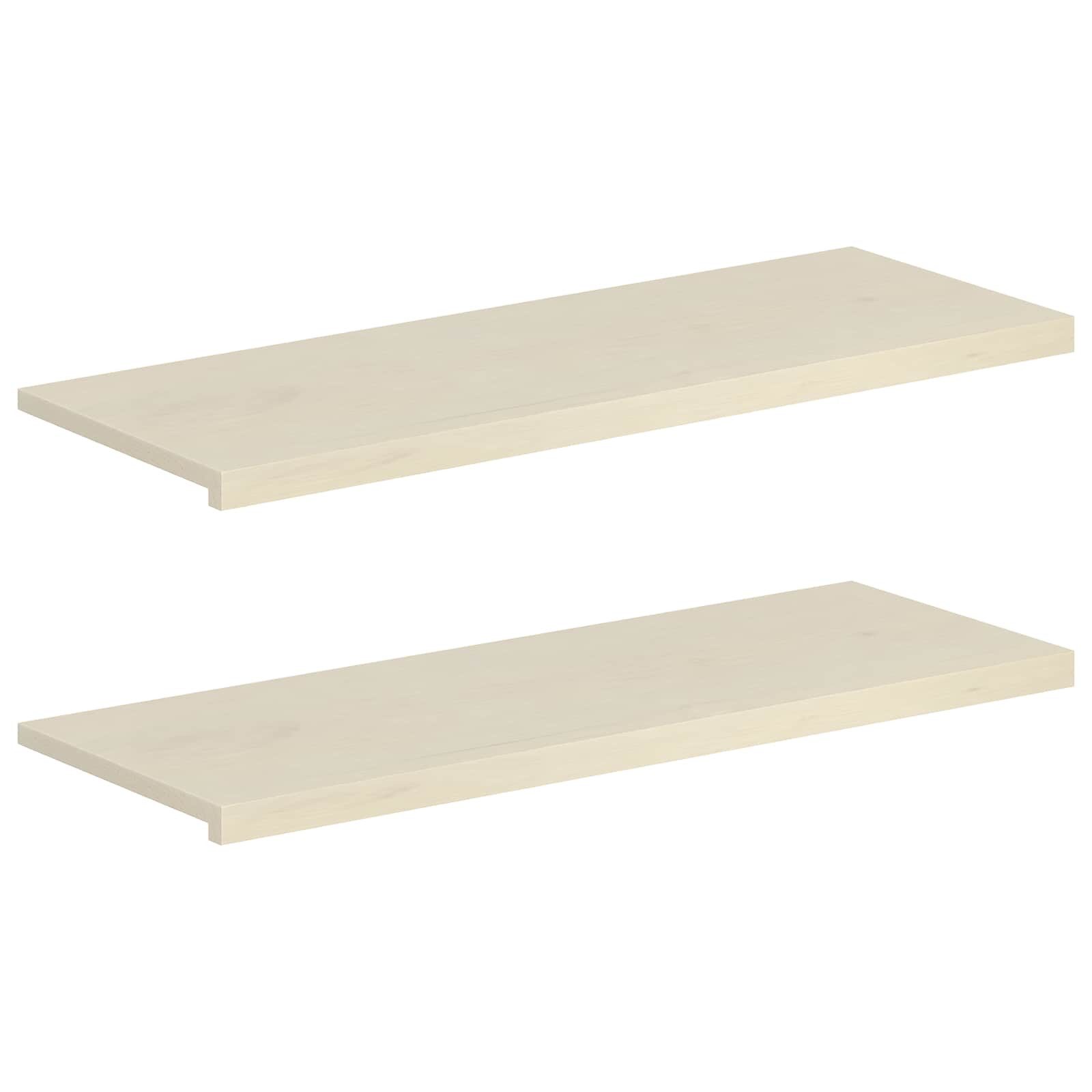 vidaXL Fensterbank 110 x 40 x 2 cm Fensterbänke 2 stk Weiß 110x40x2 cm Massivholz Eiche