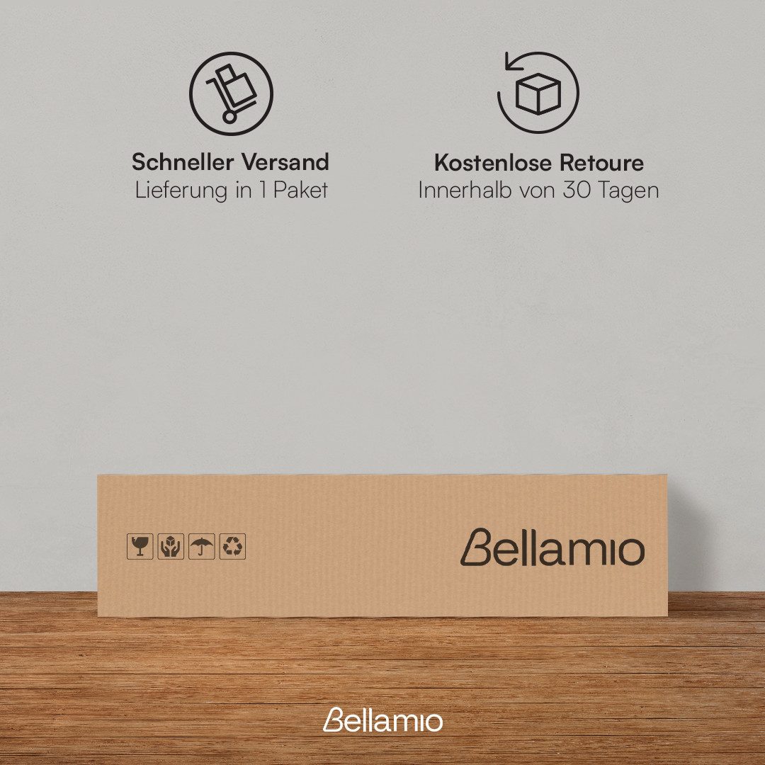 Bellamio Mehrzweckschrank Apol (Weiß) schmaler Aktenschrank mit 2 Türen & 5 Fächern, robust & kratzfest