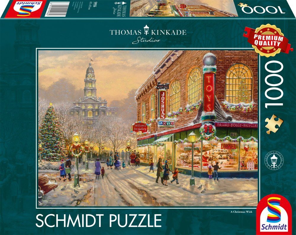 Schmidt Spiele Puzzle Thomas Kinkade Ein Weihnachtswunsch 59936, 1000 Puzzleteile