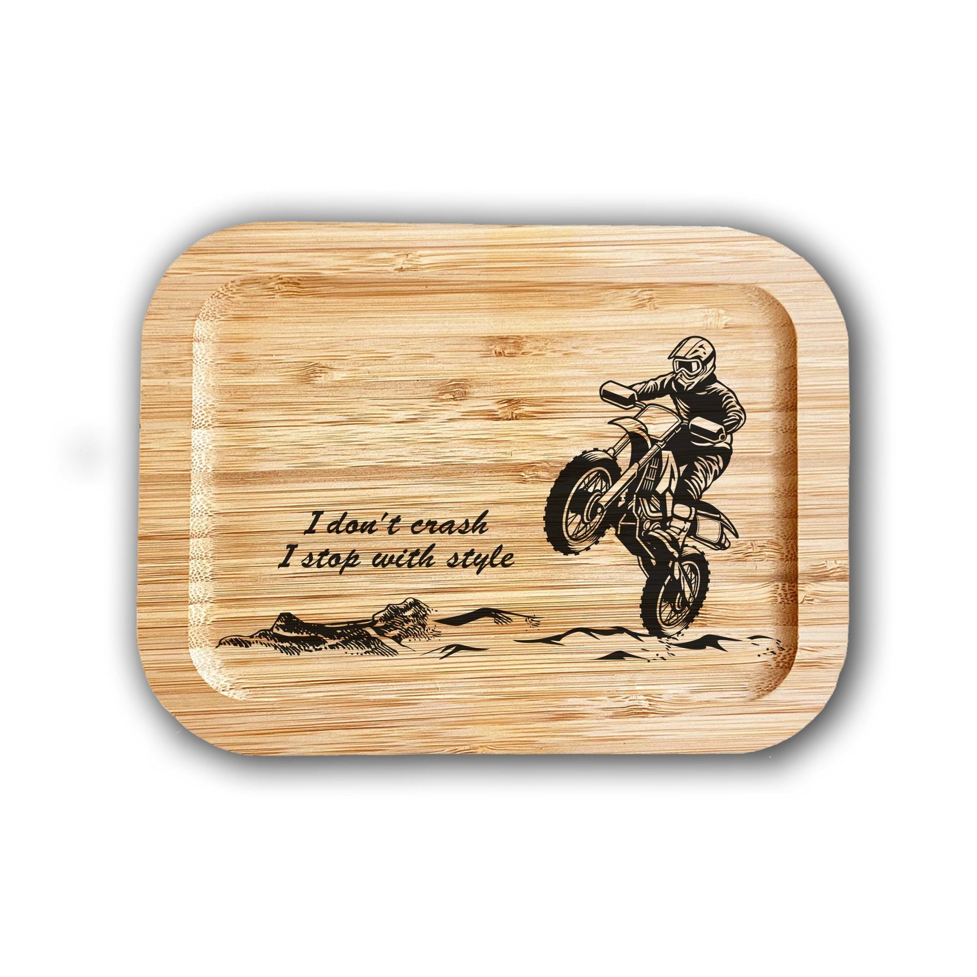 Lasernauten Lunchbox Lunchbox Edelstahl Bambusdeckel mit Gravur Motocross versch. Motive