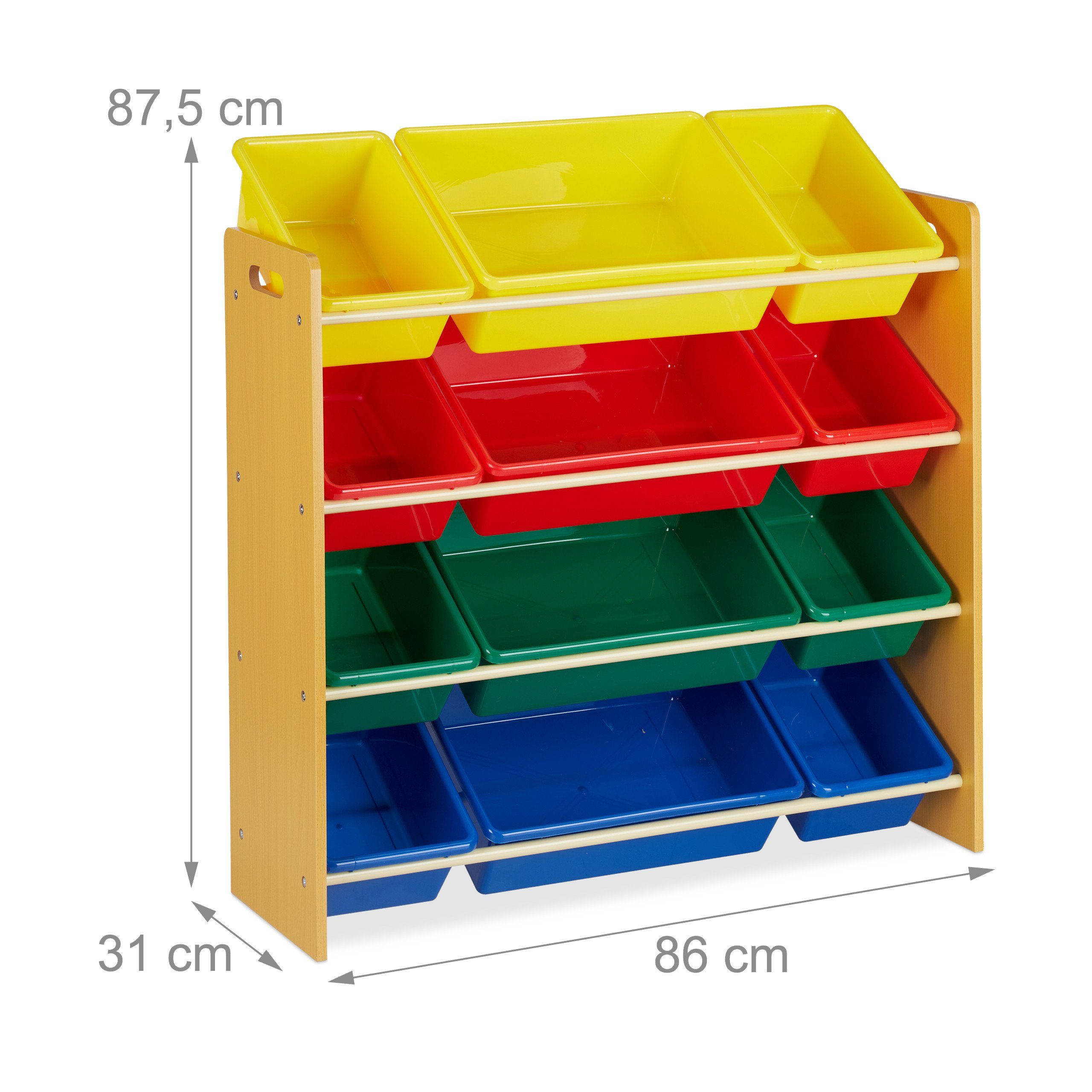 mit Kinderregal Standregal relaxdays Aufbewahrungsboxen bunt