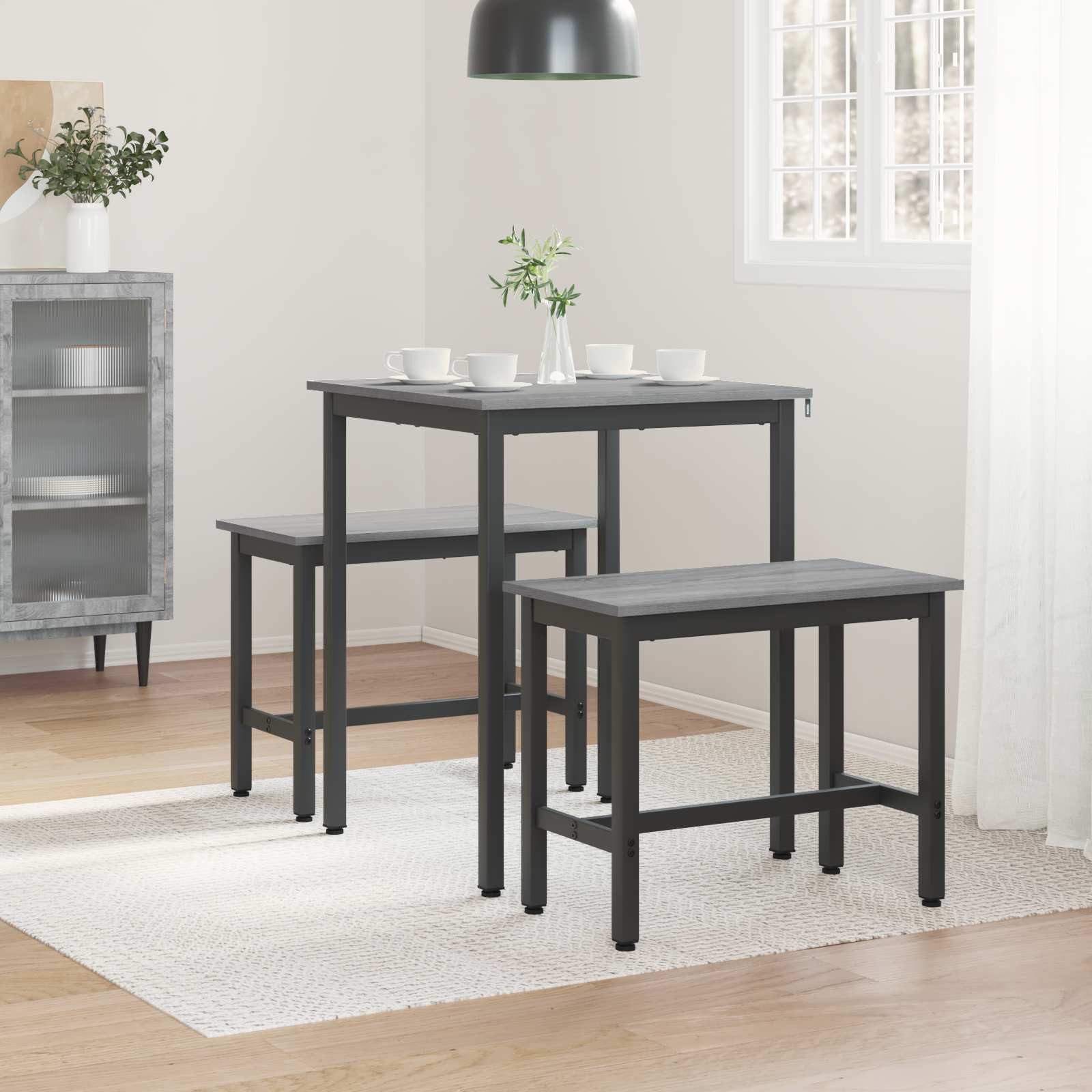 vidaXL Esstisch Esstische 60 x 60 x 75 cm Holzwerkstoff Sonoma-Grau Quadratisch (1-St) – Bild 4 von 5