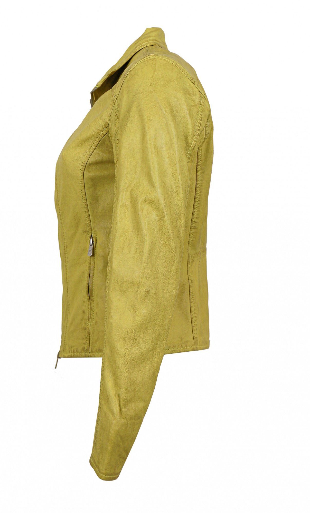 klassischer Stil Jilani Lederjacke gelb