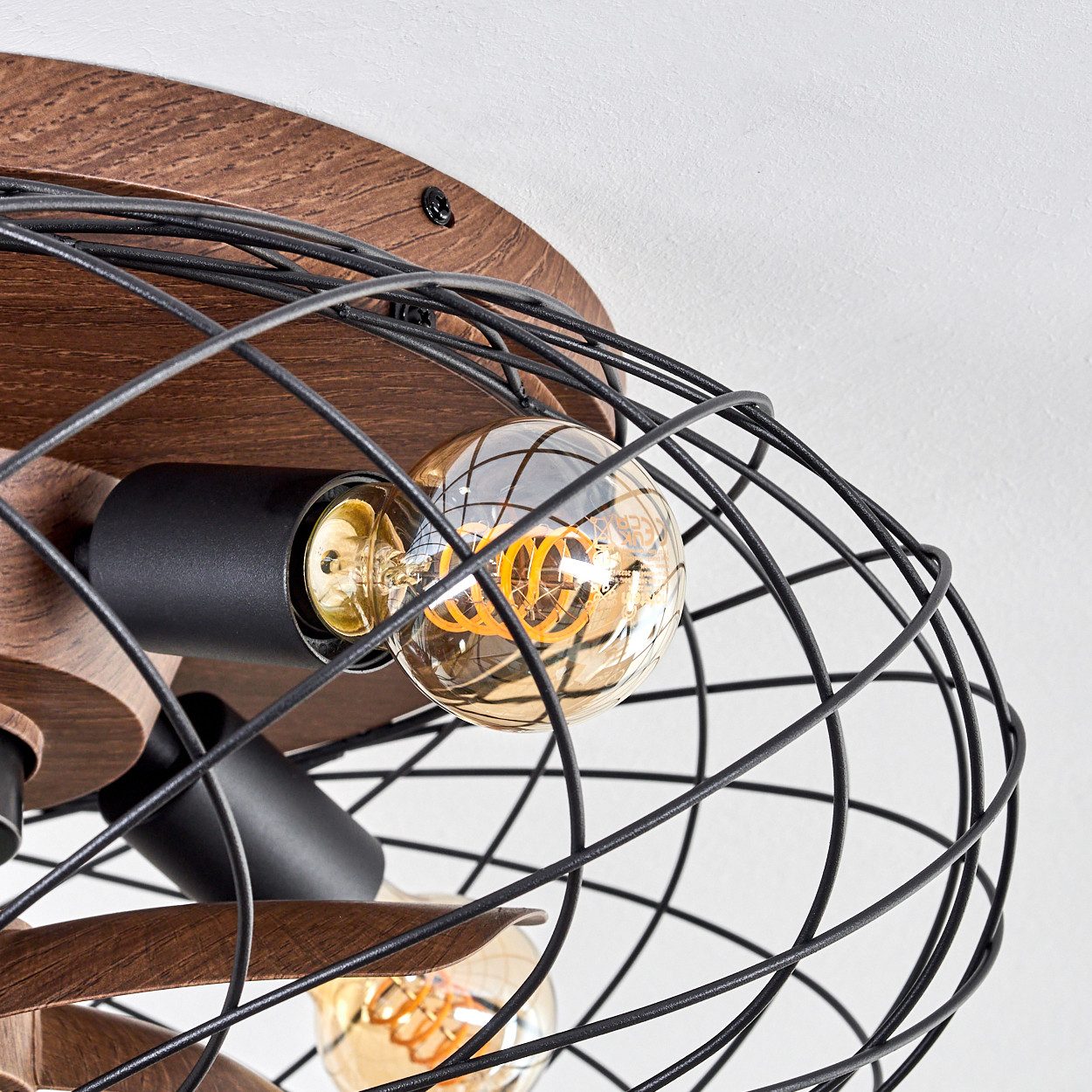 hofstein Deckenleuchte Deckenventilator mit Beleuchtung aus Metall/Kunststoff, Fernbedienung, ohne Leuchtmittel, Deckenleuchte 4-flammig Ø 30 cm, 4 x E27, ohne Leuchtmittel