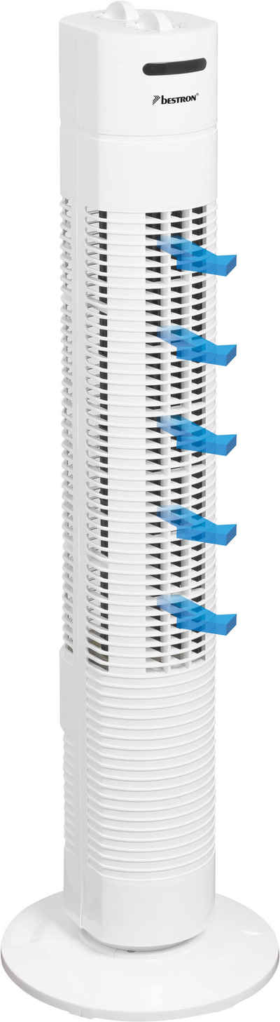 bestron Turmventilator mit Schwenkfunktion, Höhe: 75 cm, 50 W, Weiß