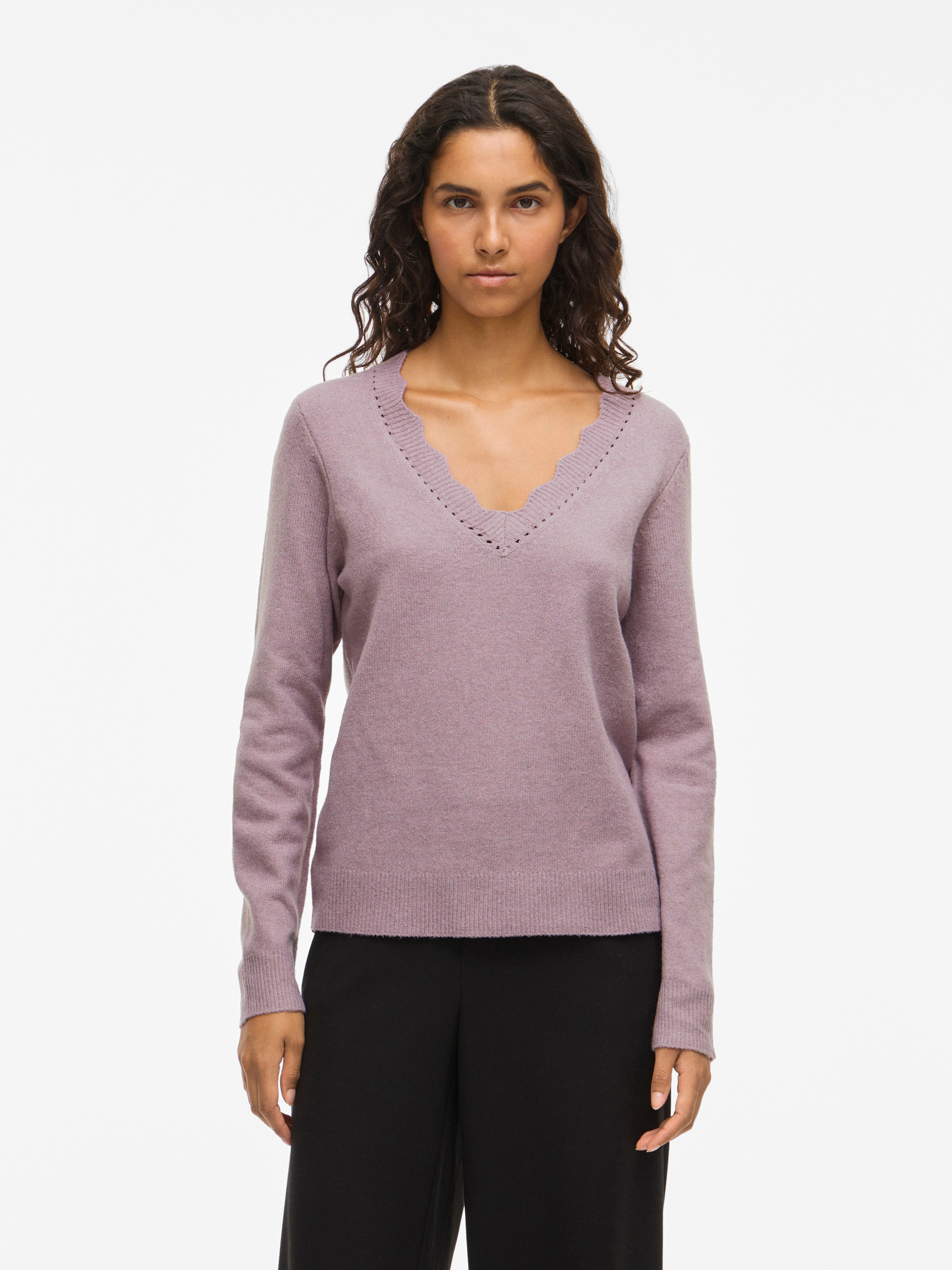 Vila V-Ausschnitt-Pullover VINIKOLINA V-NECK L/S KNIT TOP - NOOS günstig online kaufen