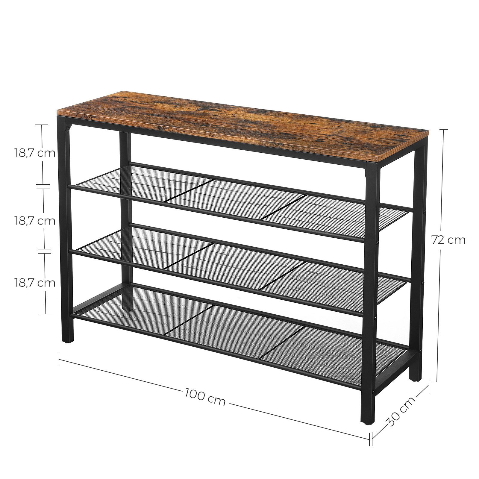 VASAGLE Schuhregal Schuhschrank, Schuhablagen, Metallgestell, Höhe 72-152cm günstig online kaufen