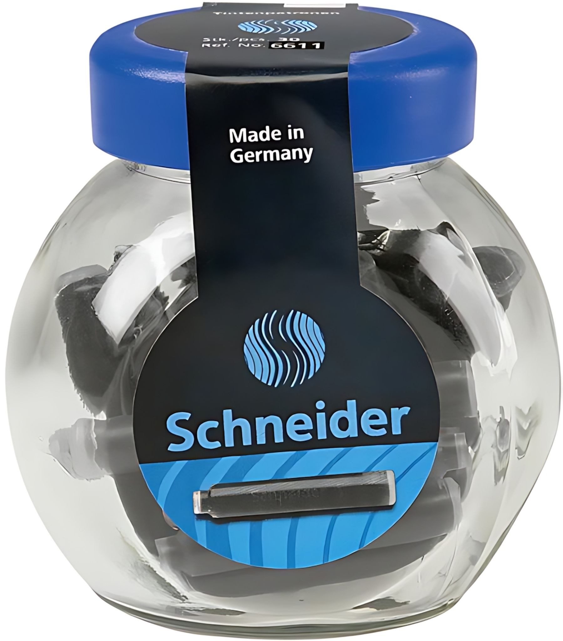 SCHNEIDER Schneider Tintenpatrone schwarz Glas 30 Stück Tintenpatrone