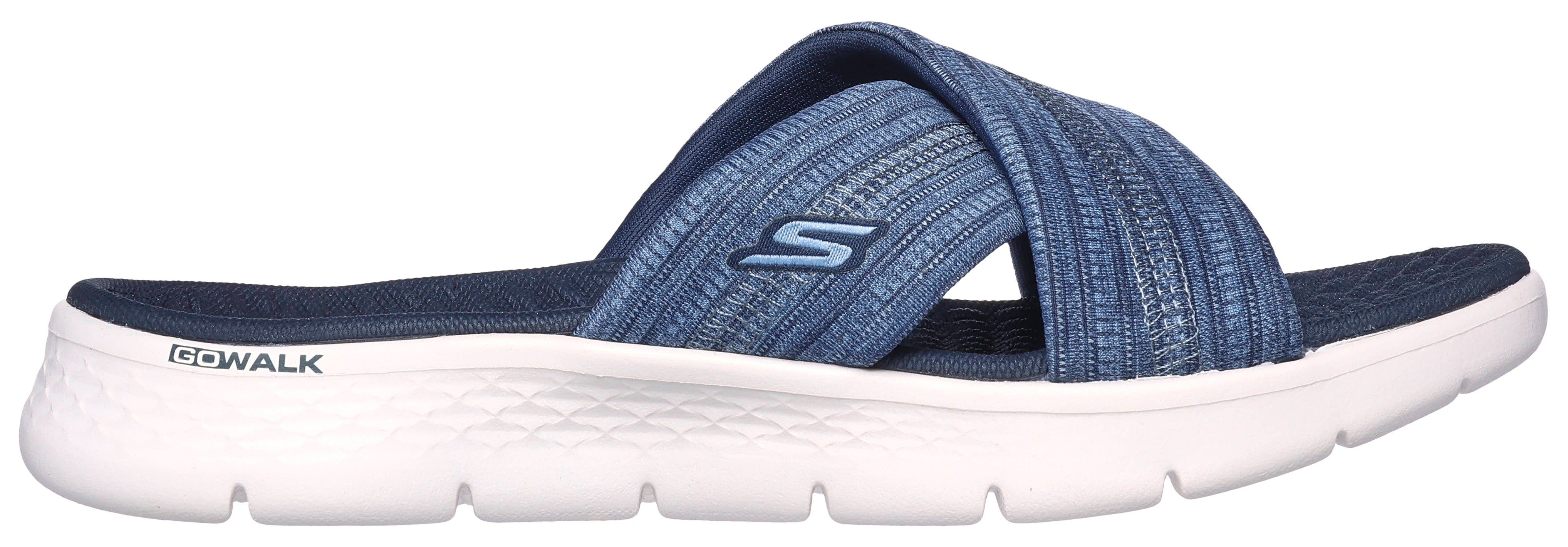 Skechers GO WALK FLEX SANDAL-BUTTERFLY BLISS Pantolette Keilabsatz, Sommerschuh, Schlappen mit Goga Mat Footbed