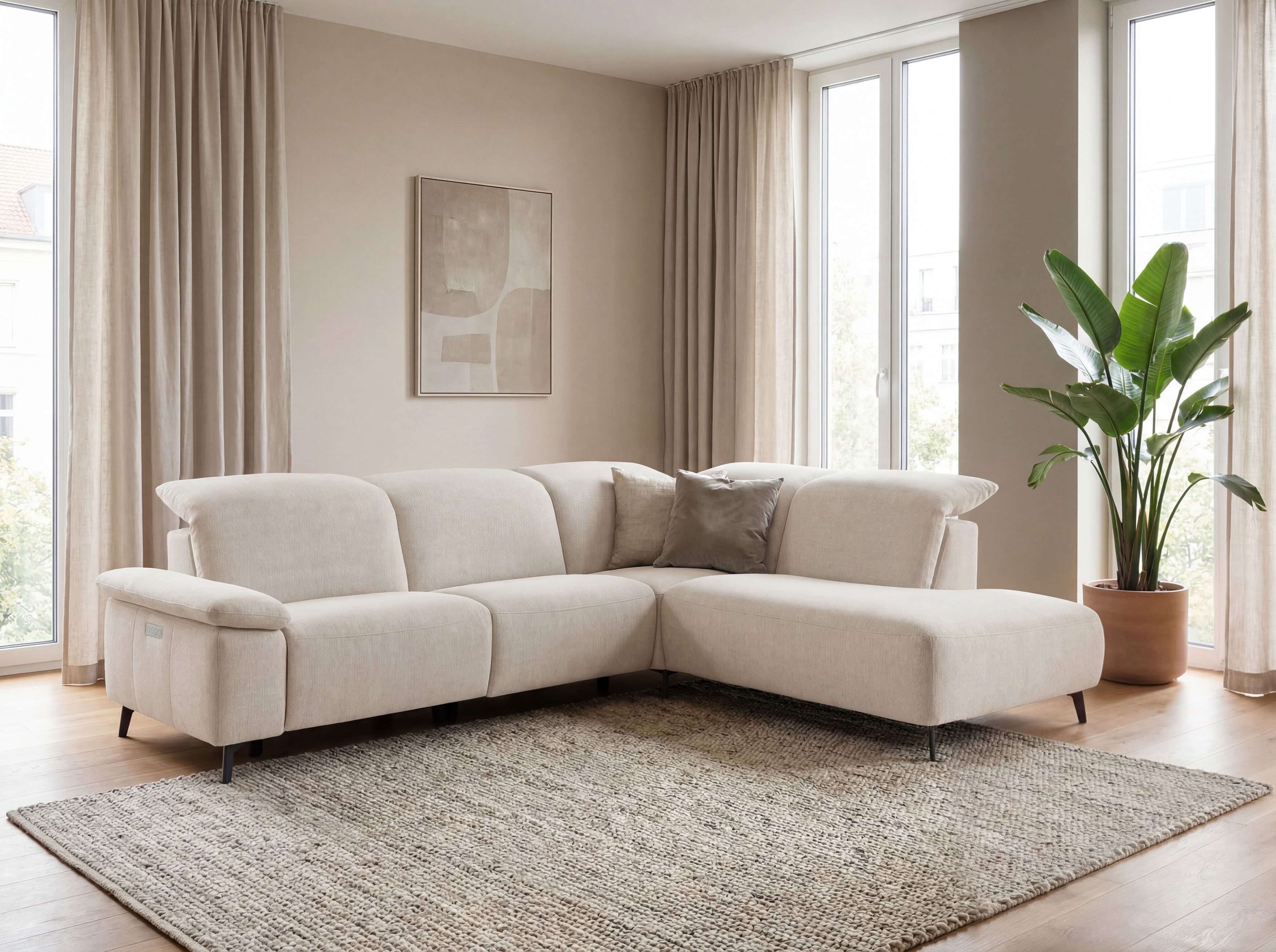 Musterring Ecksofa MR 370, intelligenter Komfort im modernen Design, Optionale Relaxfunktion, flexible Kopfteile & klappbare Armlehnen