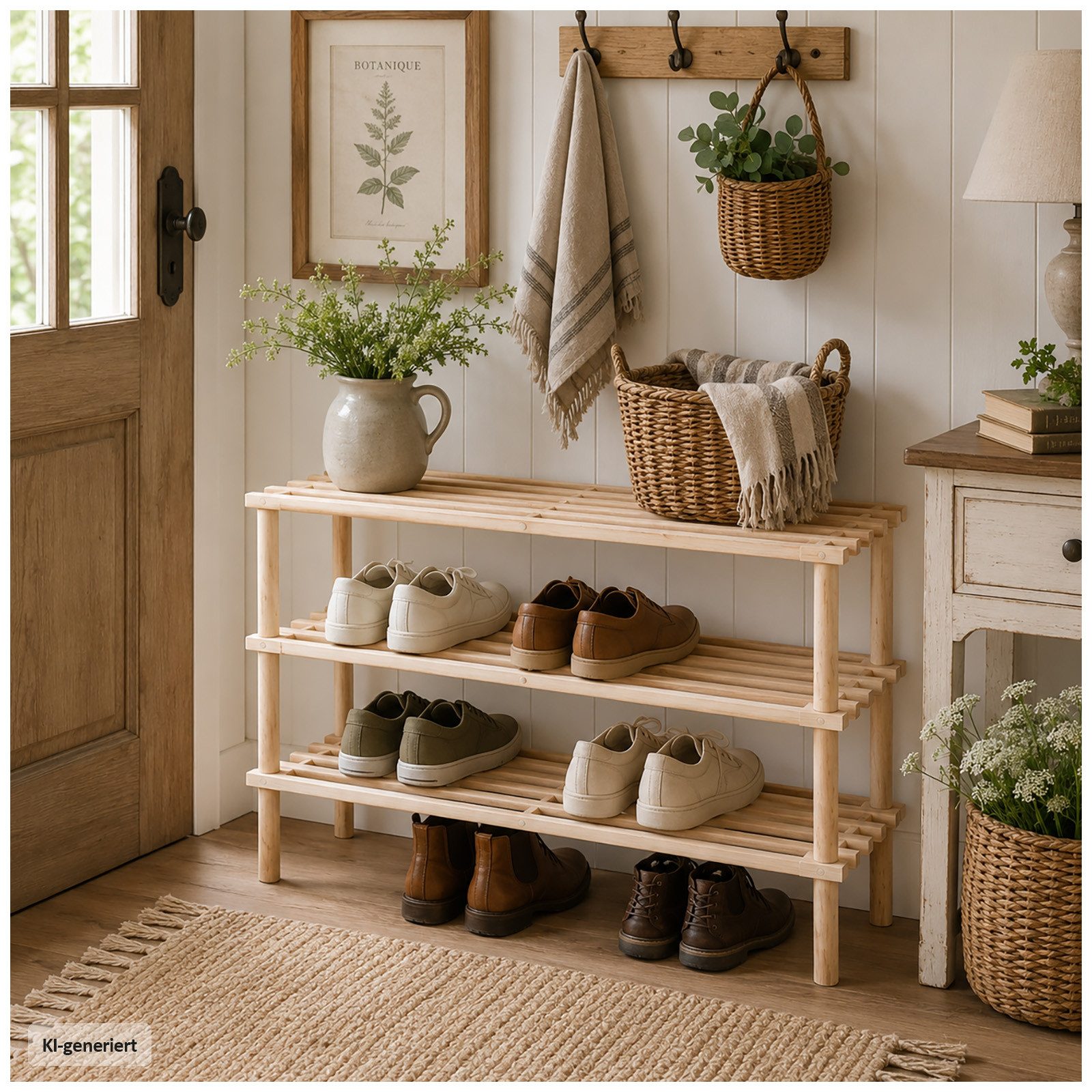 HTI-Living Schuhregal Schuhregal 3 Ebenen Anea Holz Natur, Stück 1-tlg., Schuhablage Bambus