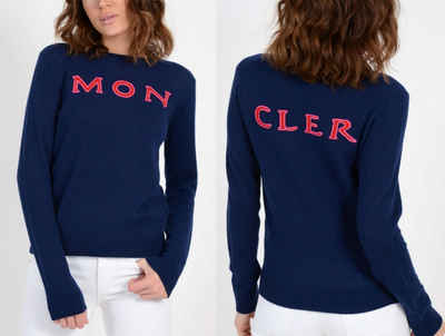 MONCLER Strickpullover MONCLER Logo Intersia Knitted Cashmere Jumper Sweater Sweatshirt Pulli