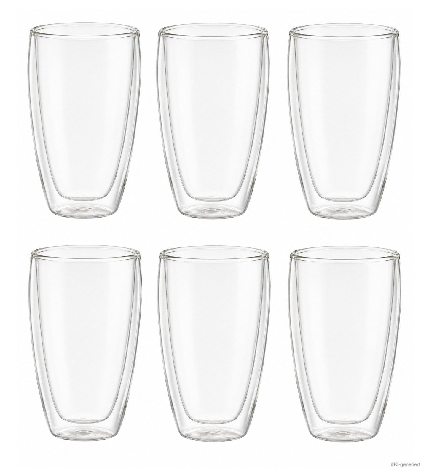 Haushalt International Latte-Macchiato-Glas Latte Macchiato-Gläser Doppelwandig isolierglas Extra lang warmhaltend, 6-tlg., 400ml, spülmaschinengeeignet, mikrow – Bild 2 von 5