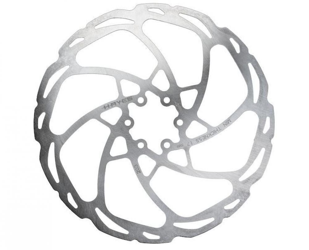 Hayes Scheibenbremse Hayes D-Series Bremsscheibe 203 mm 6-Loch Silber - MRC Geräuschredukti