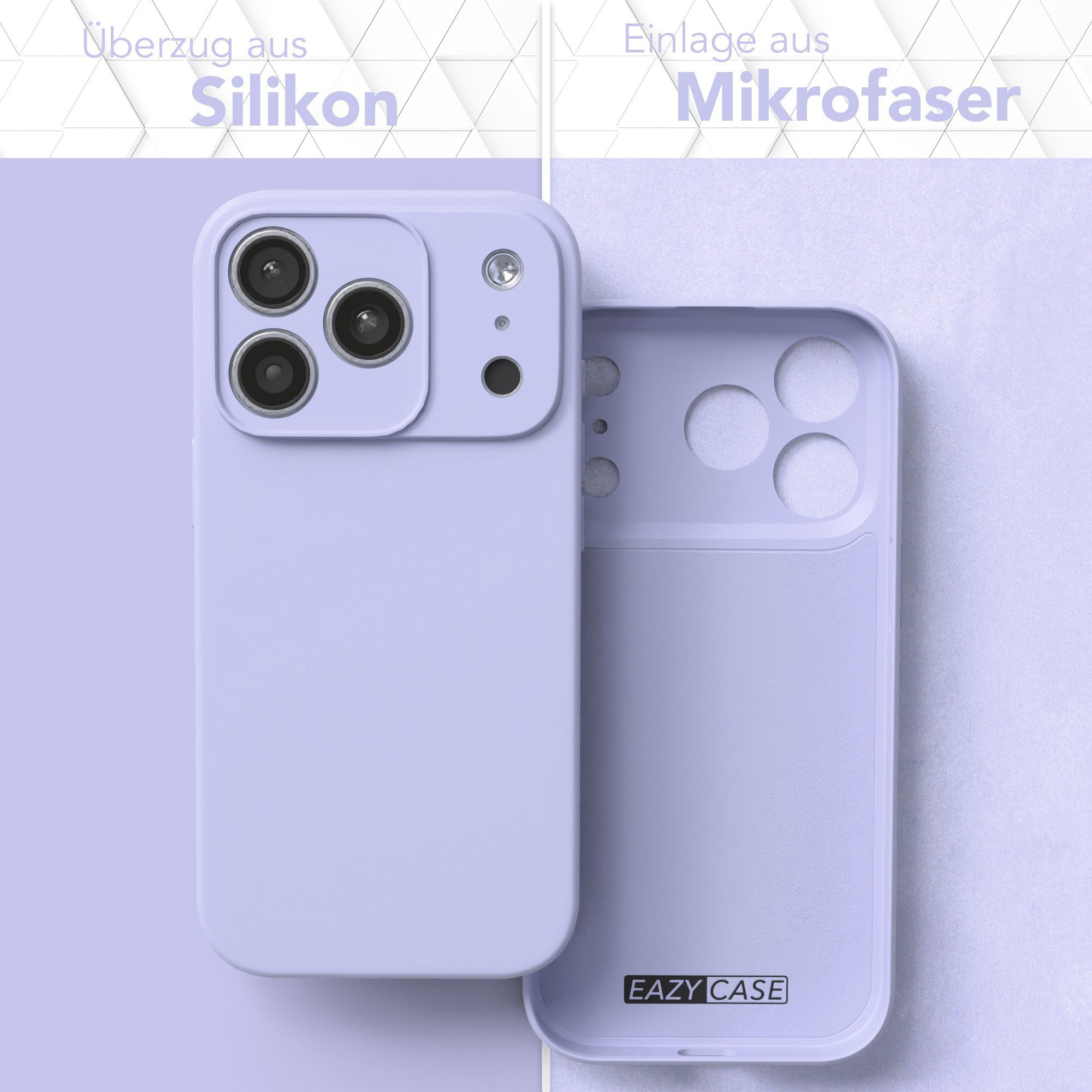 EAZY CASE Handyhülle für Apple iPhone 17 Pro Hülle Silikon 6,3 Zoll, Silikonhülle stoßfest Smart Slimcover Case Dünn Blau Lila – Bild 3 von 5