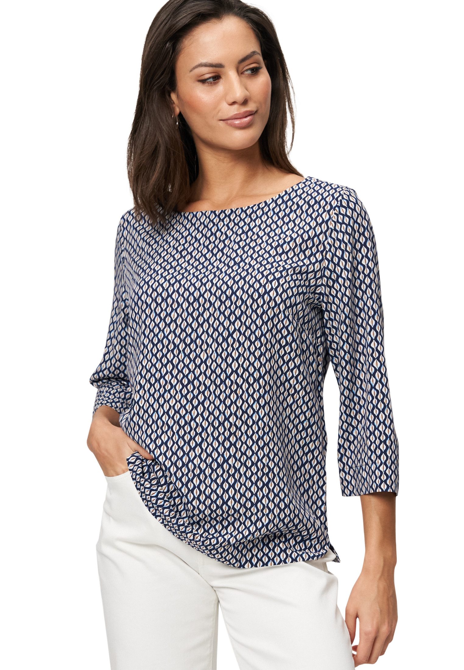 Schlupfbluse zero Schlupfbluse mit grafischem Print