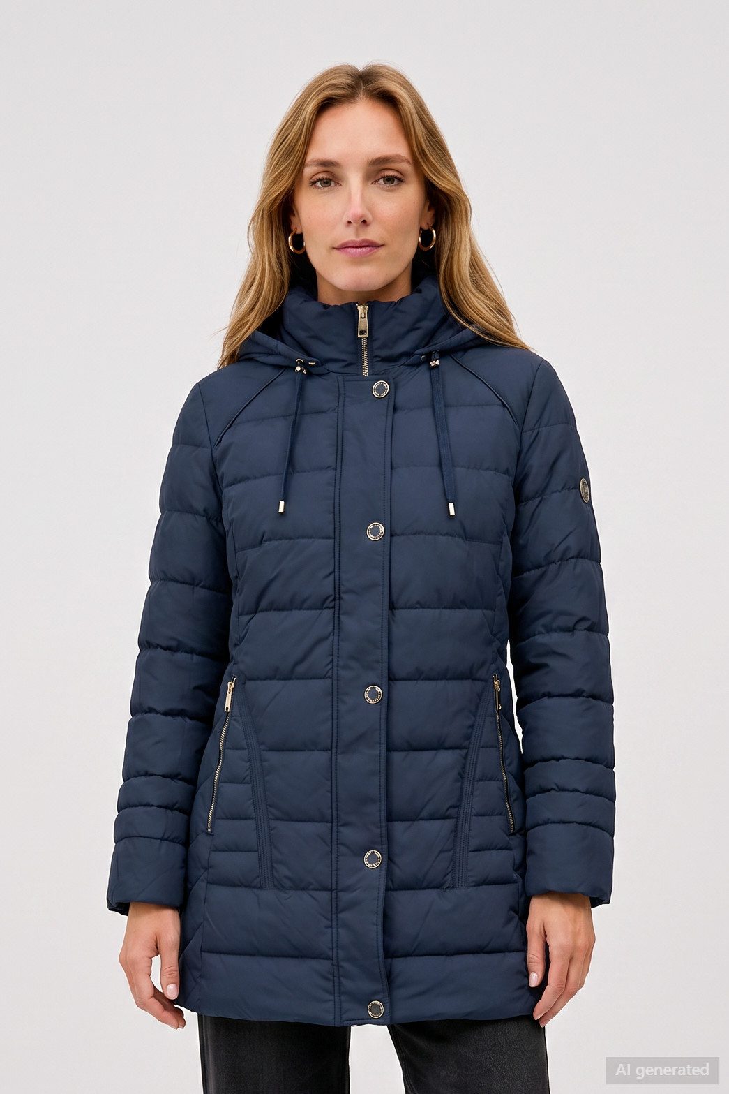 Barbara Lebek Steppjacke Damenjacke mit abnehmbarer Kapuze und warmer Wattierung