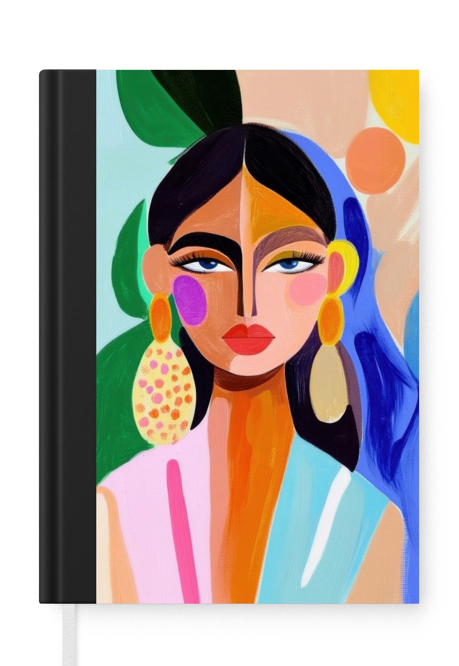 MuchoWow Notizbuch Porträt - Frau - Modern, Notebook, Notizblock a5, Tagebuch, Journal Liniert