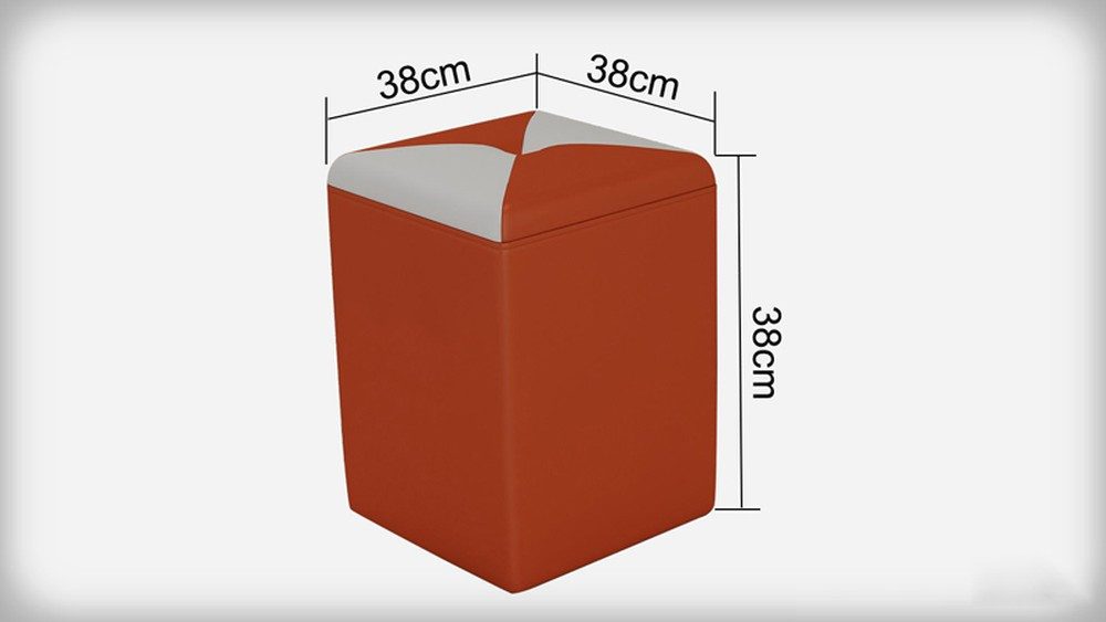 JVmoebel Pouf Gepolsterter Pouf aus Echtleder in leuchtendem Orange (1-St), Made in Europa