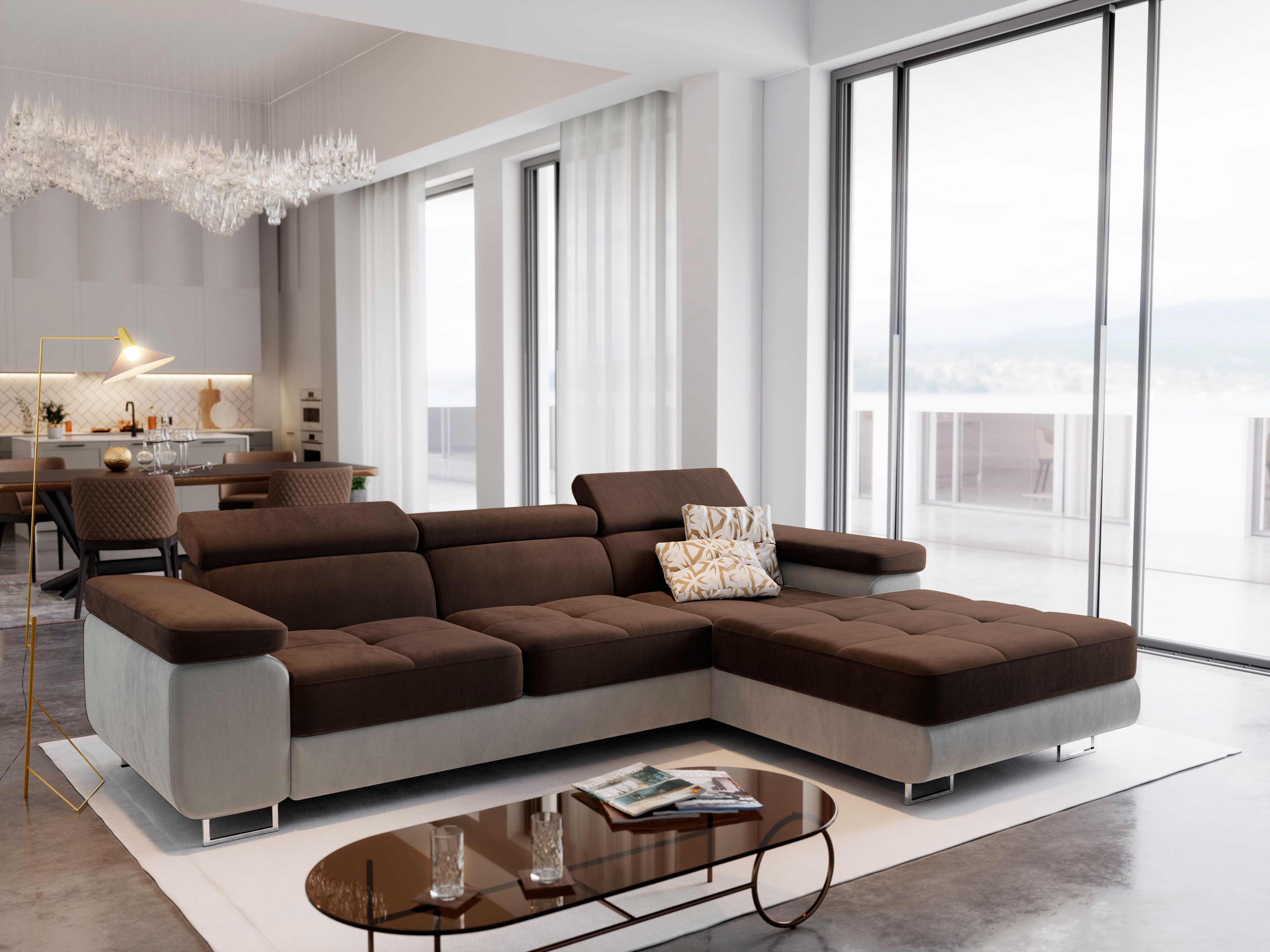 Masseno Ecksofa ELMA mit Schlaffunktion L-Form, günstig online kaufen