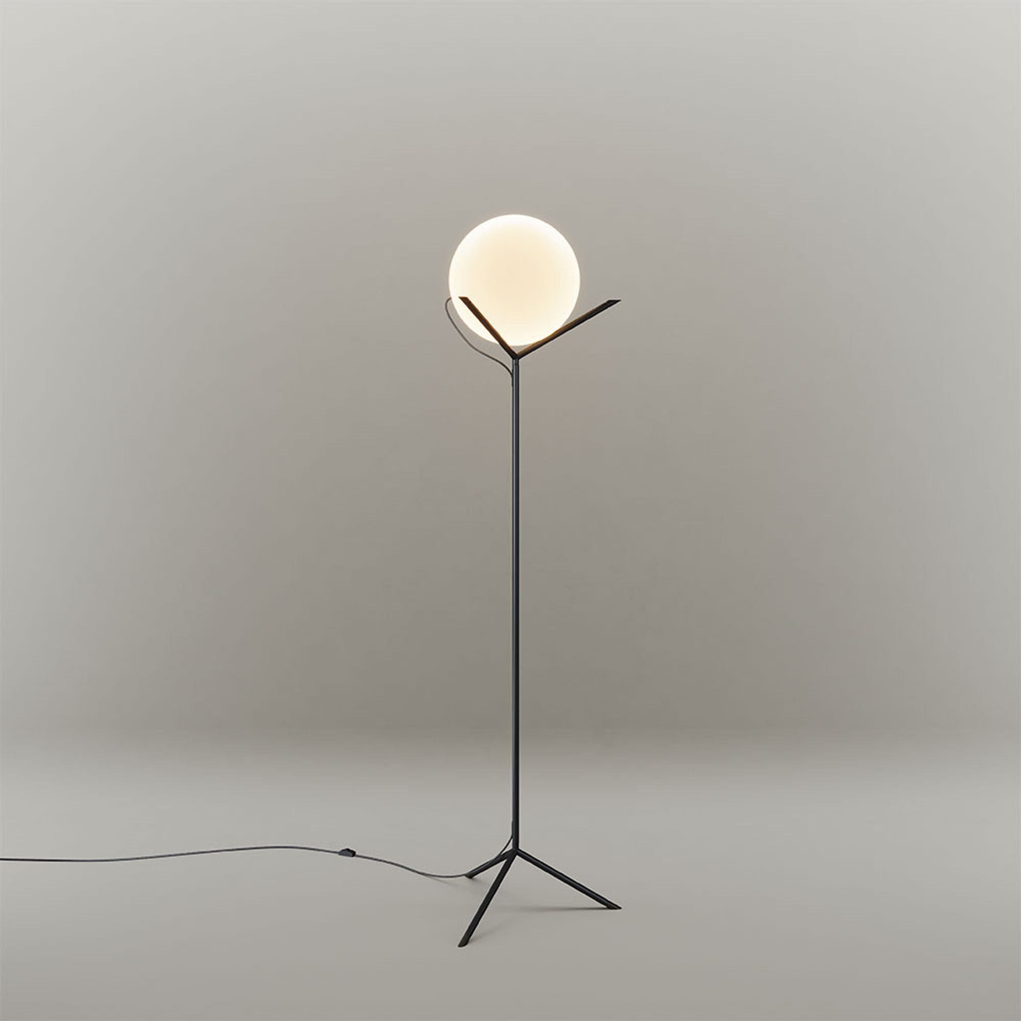 s.luce Stehlampe Stehleuchte Orb Poseidon mit Glaskugel 175cm Weiß