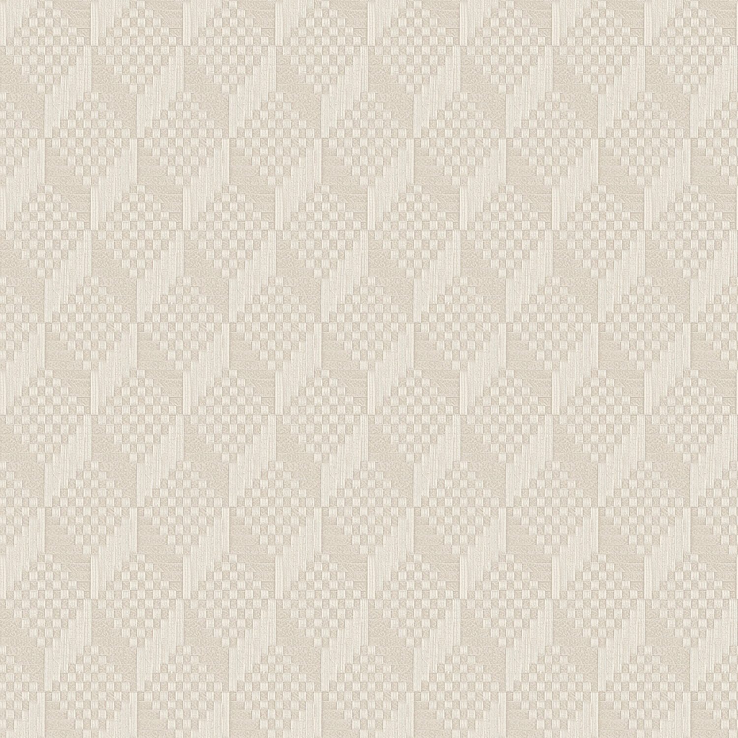 Profhome 3D-Tapete GR322302-DI 3D Tapete Rauten Muster schimmernd creme perl-beige, strukturiert, (1 Rolle, 5,33 qm), heißgeprägte Vliestapete, beige