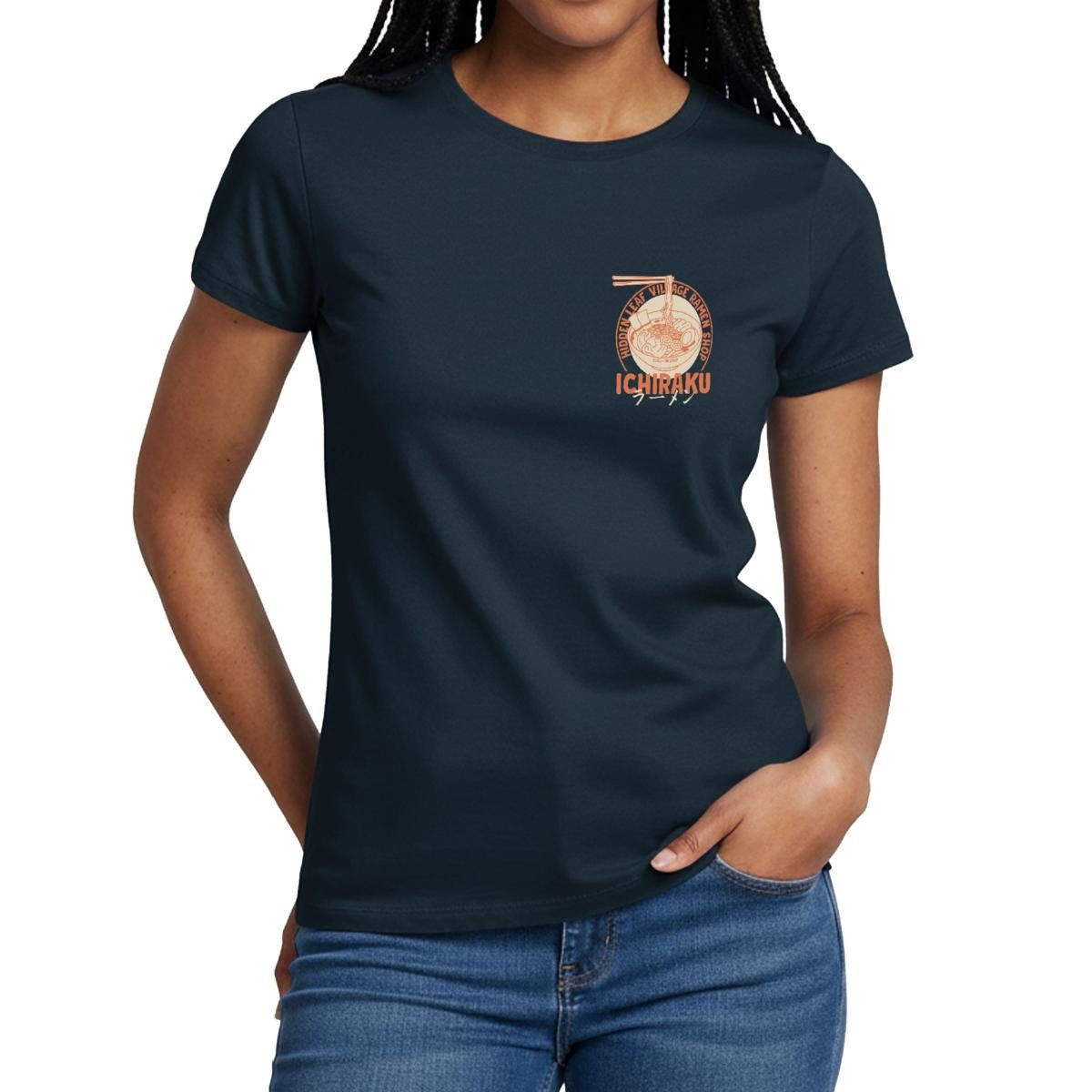T-Shirt Naruto Ichiraku Hidden Leaf Village Ramen Logo Frauen T-Shirt