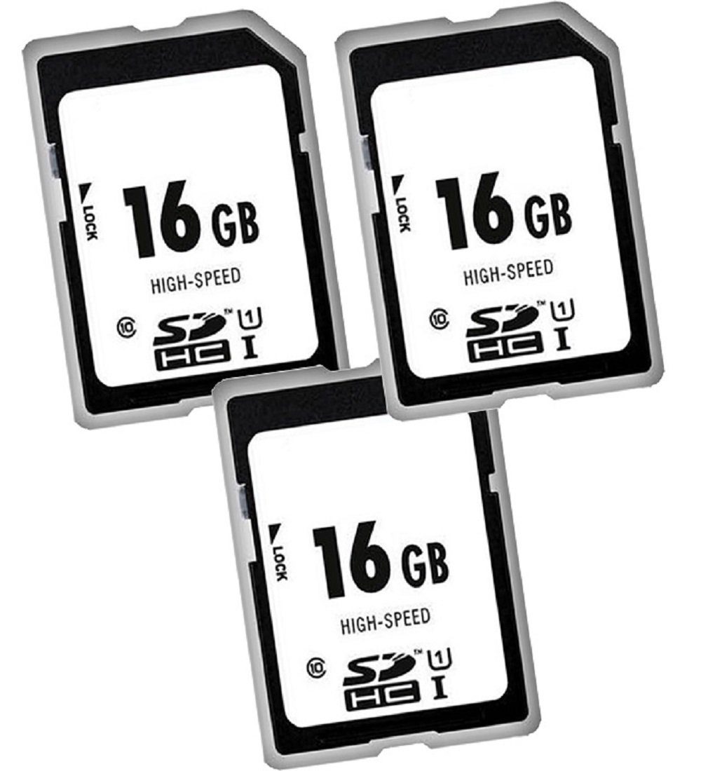 Photo Porst 3 x 1A PHOTO PORST High-Speed 16 GB SDHC-Karte Speicherkarte