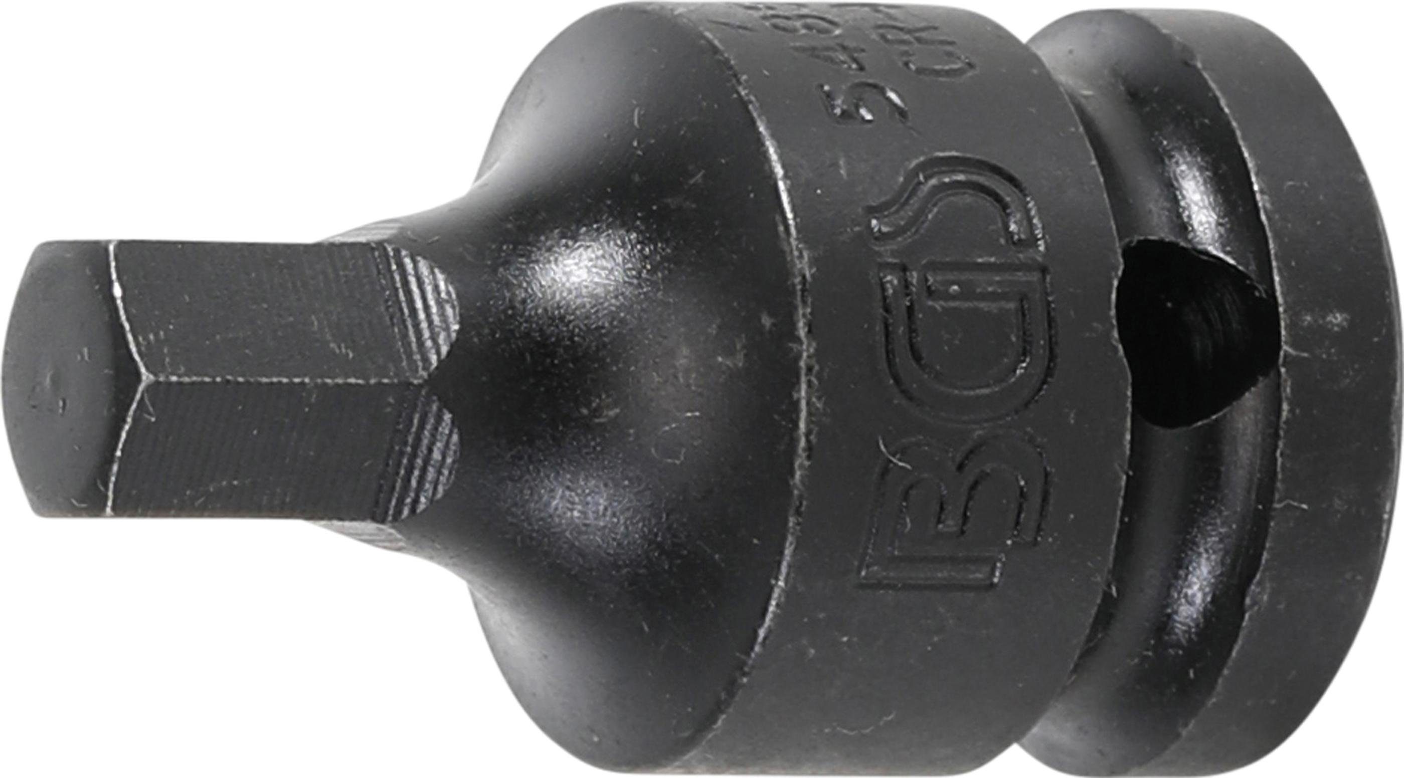 BGS technic mm Kraft-Bit-Einsatz, Antrieb mm Innensechskant 9 12,5 (1/2), Sechskant-Bit Innenvierkant