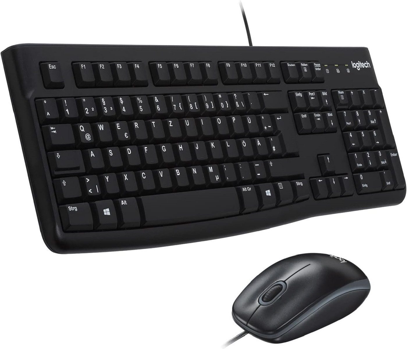 Logitech USB-Tastatur und Maus-Set – Präzises Arbeiten mit hohem Tippkomfort Tastatur- und Maus-Set