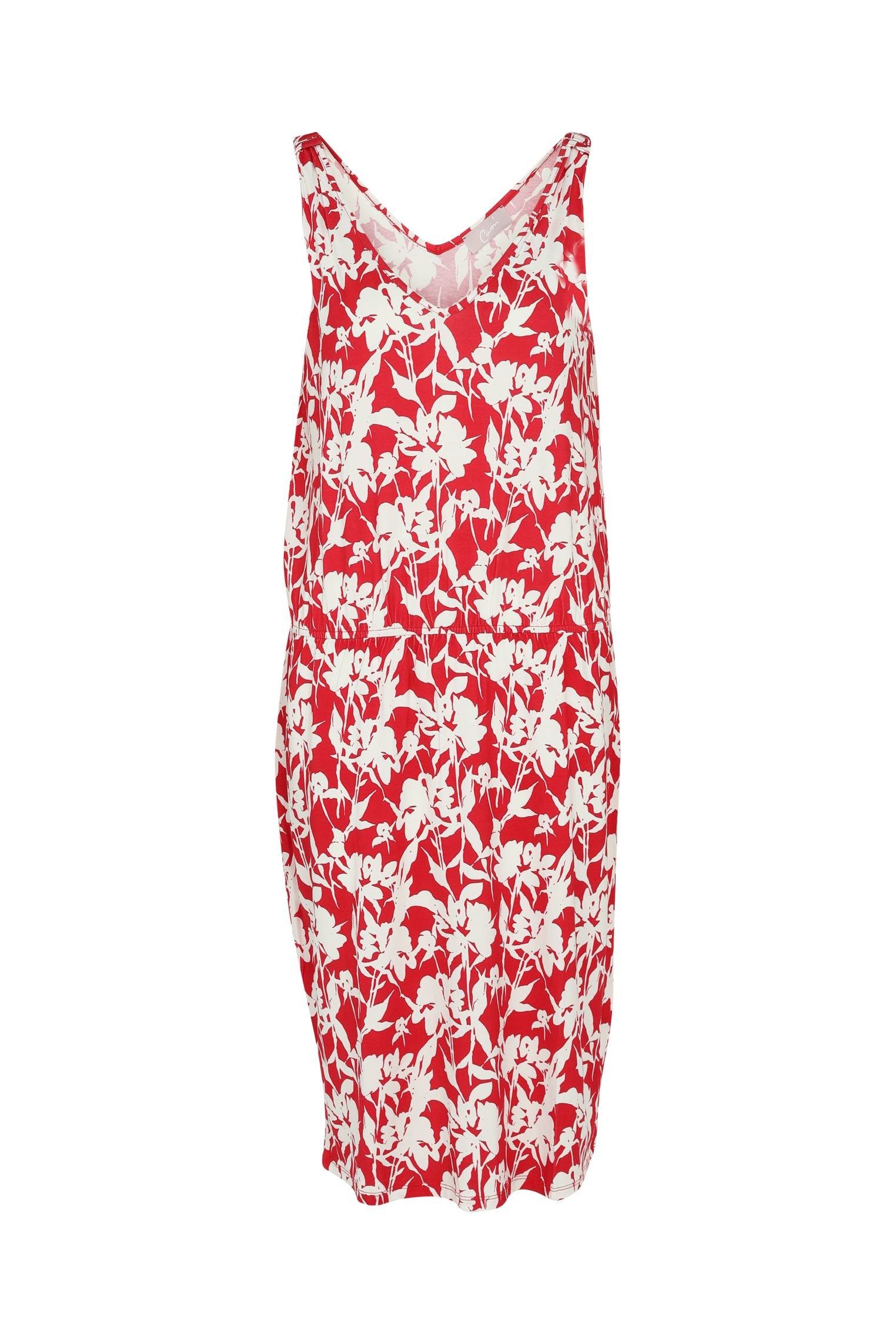 Cassis A-Linien-Kleid Kurzes Viskosekleid Mit Abstraktem Blumenmuster Himbeere